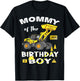 Mommy of The Birthday Boy Construction Birthday Yellow Truck T-Shirt - T-Shirt | Black