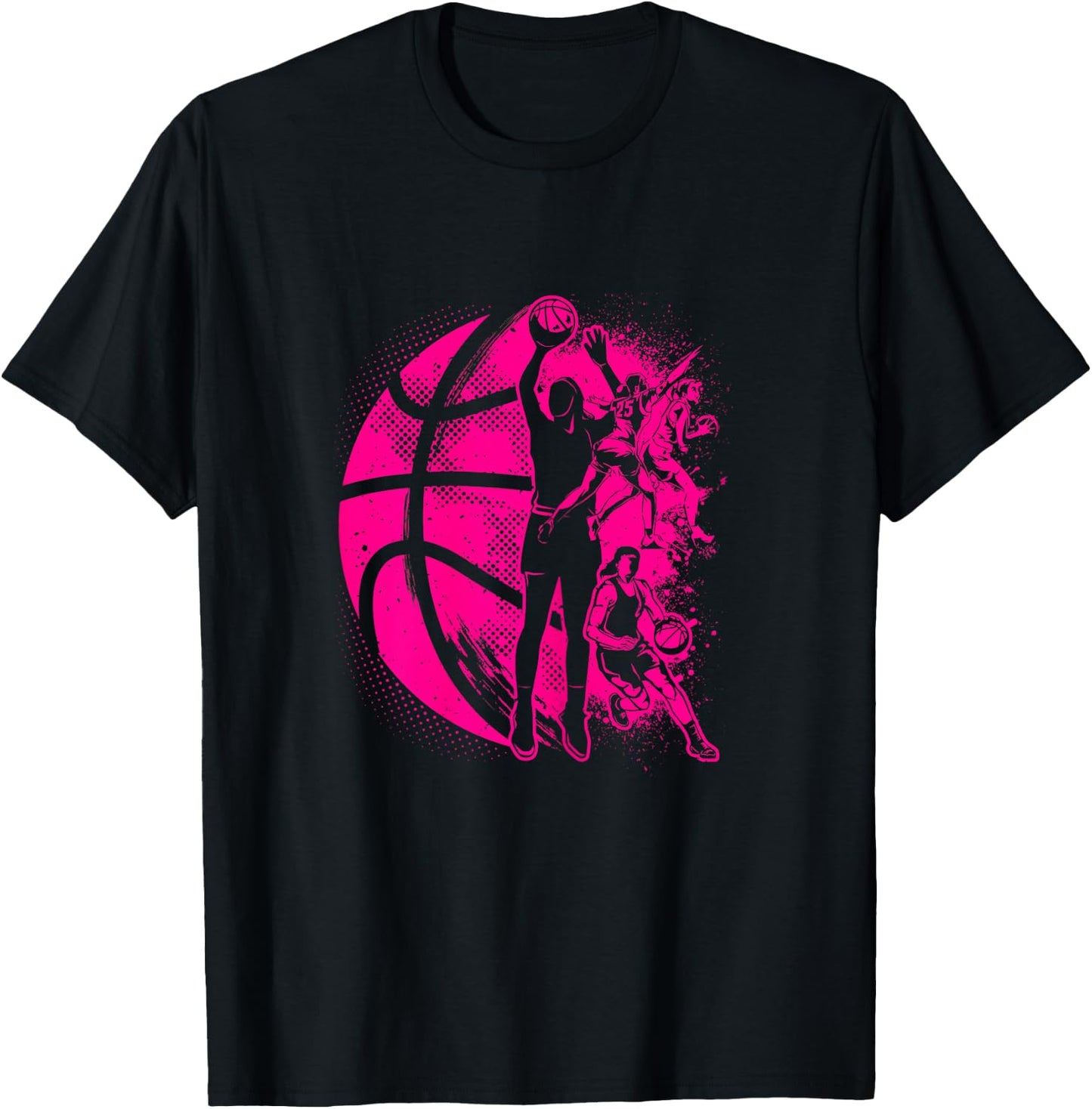 Basketball Girl Women Kids Female Basketball Team T-Shirt - T-Shirt | Black