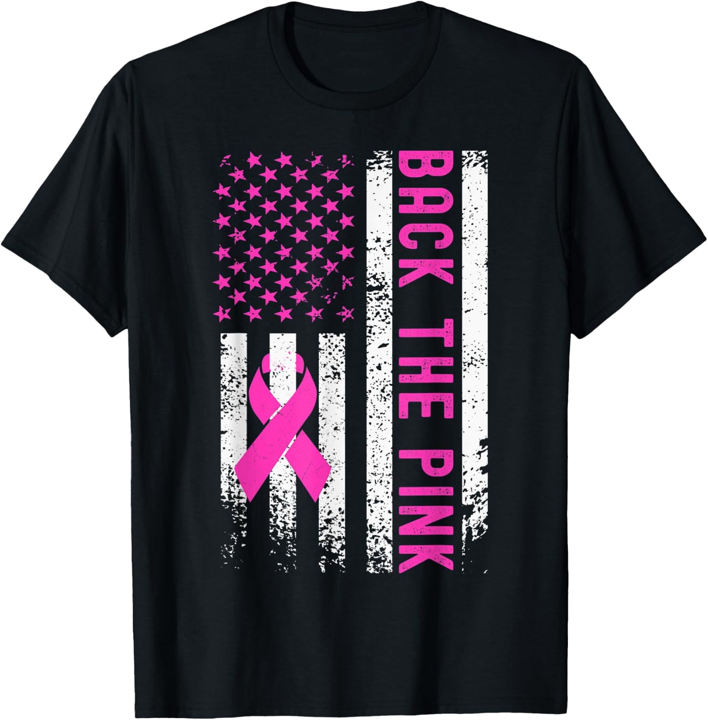 Back The Pink Breast Cancer Awareness T-Shirt - T-Shirt | Black