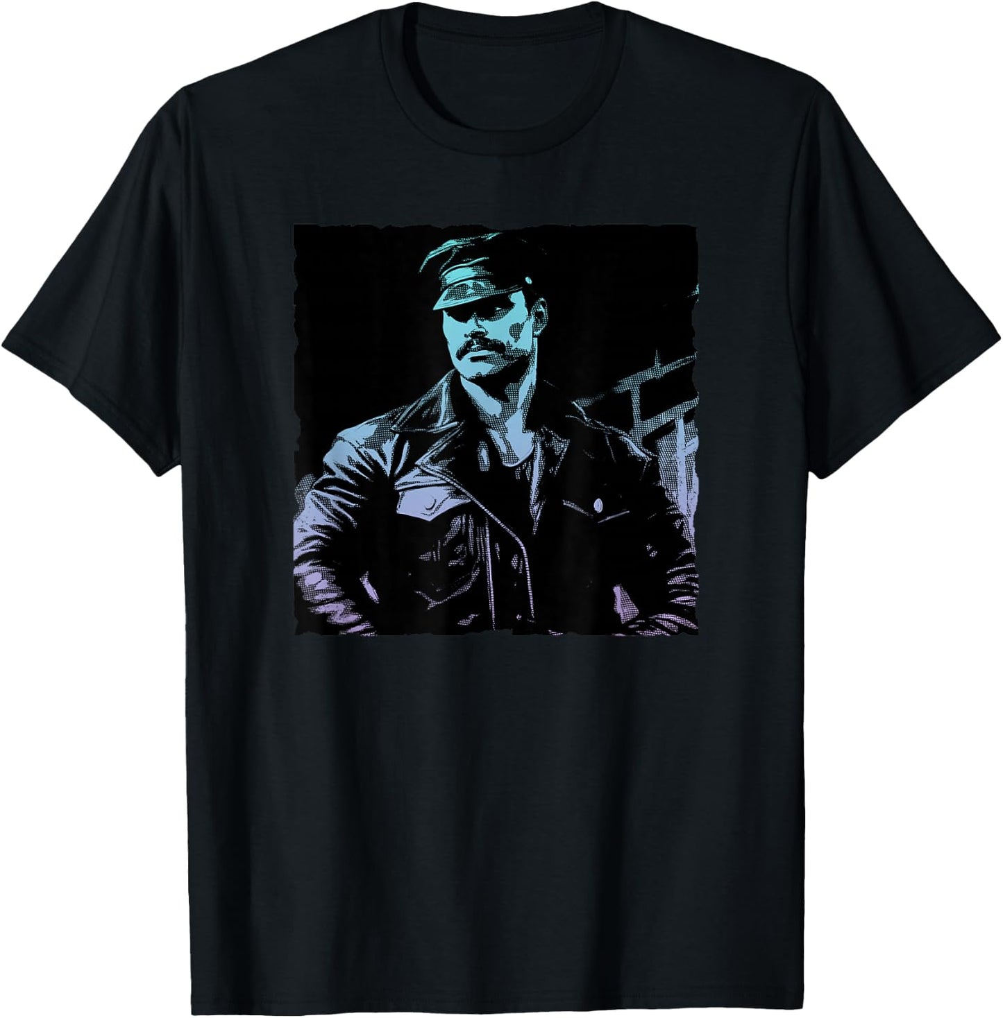 Retro Gay Daddy Leather Gay Biker - Bear Bearded Gay Pride T-Shirt - T-Shirt | Black