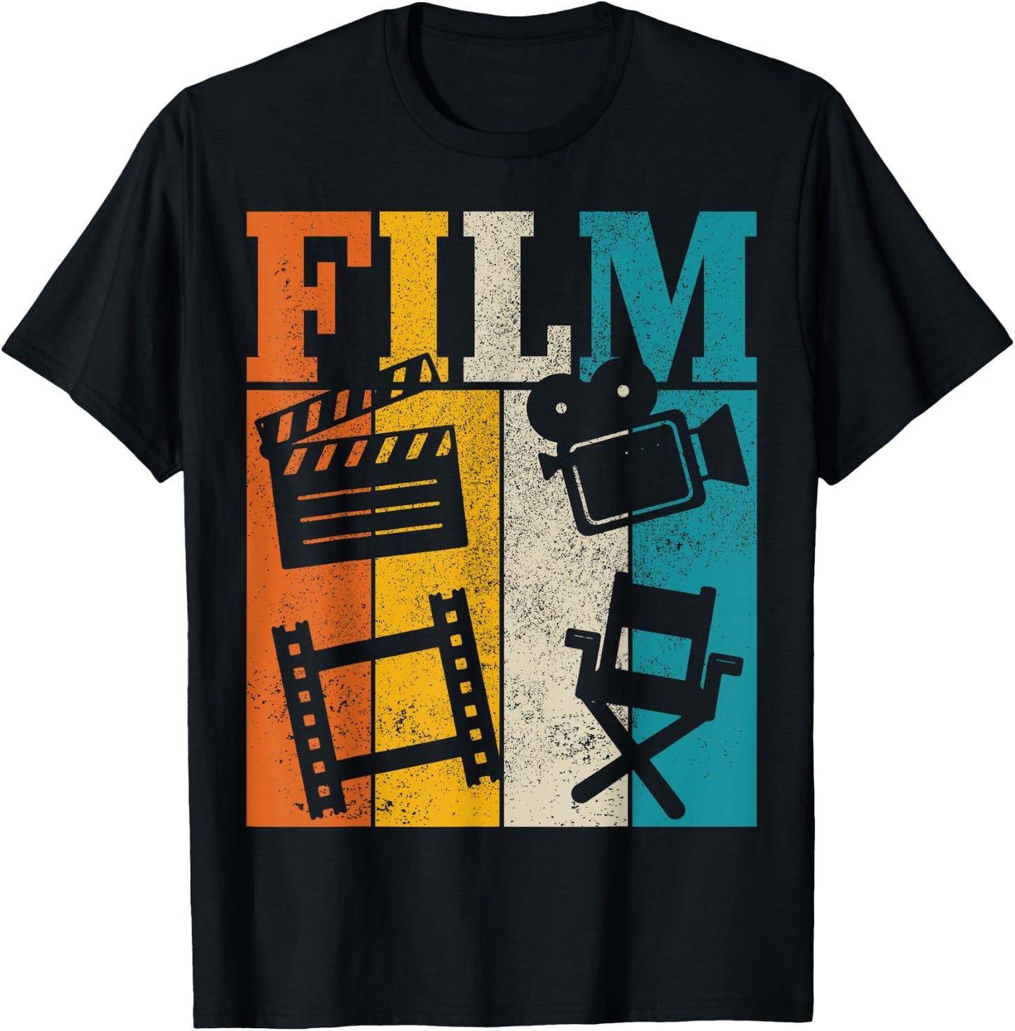 Filmmaker Movie Director Cameraman Vintage Film T-Shirt - T-Shirt | Black