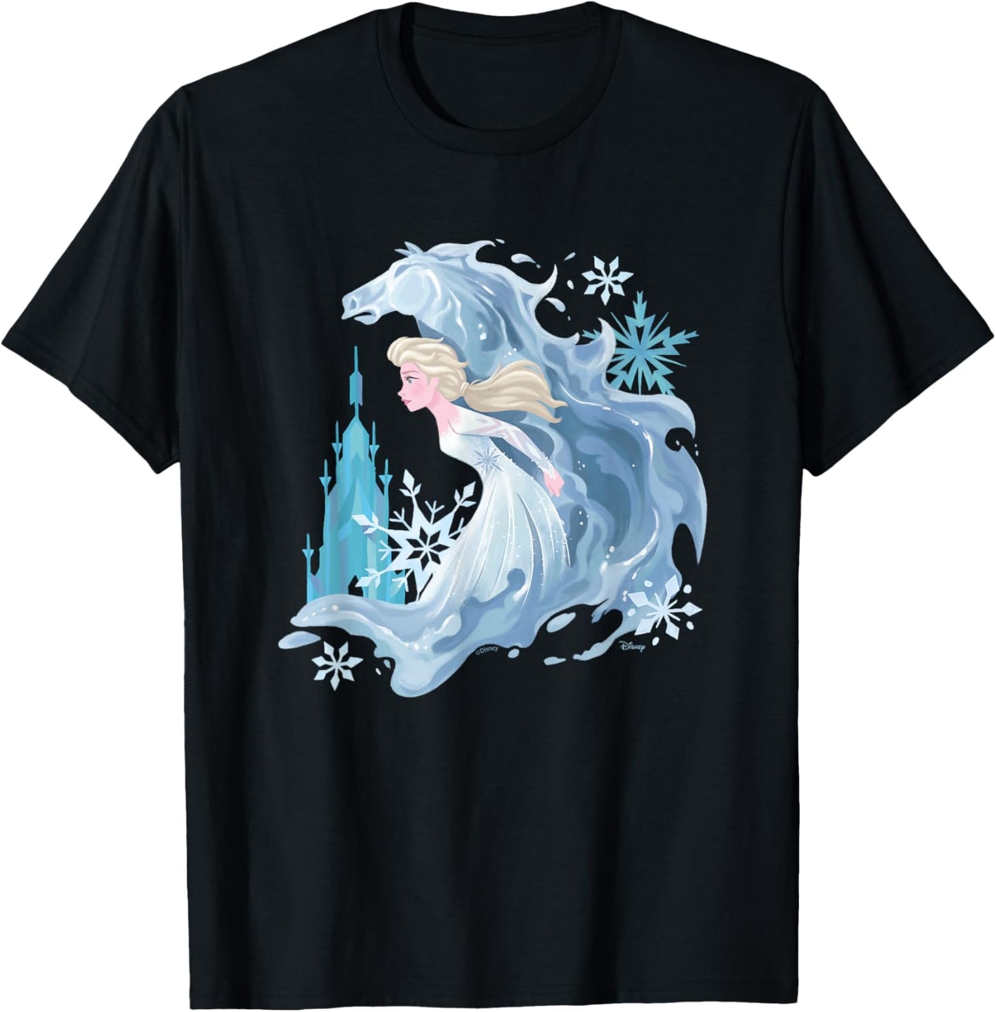 Frozen 2 - Elsa and Water Horse T-Shirt - T-Shirt | Black