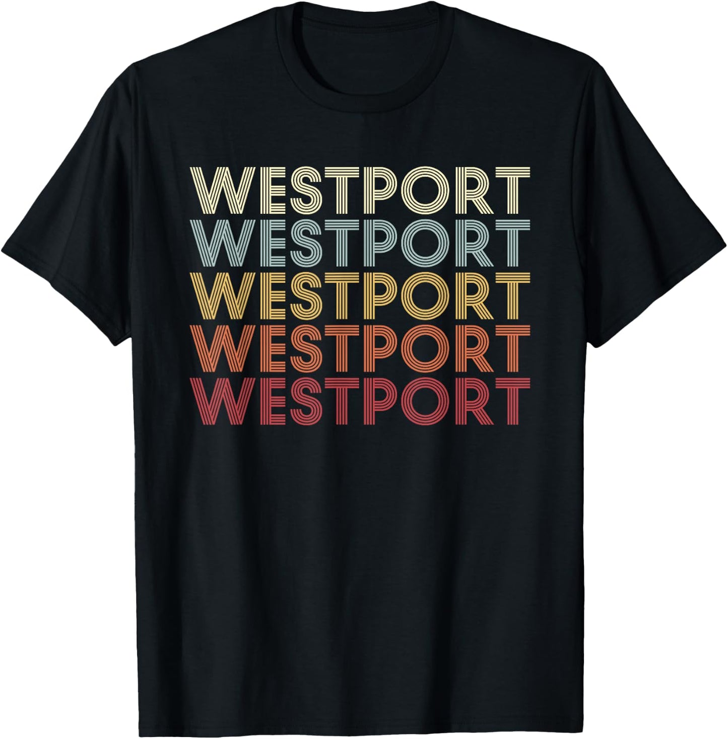 Westport Connecticut Westport CT Retro Vintage Text T-Shirt - T-Shirt | Black