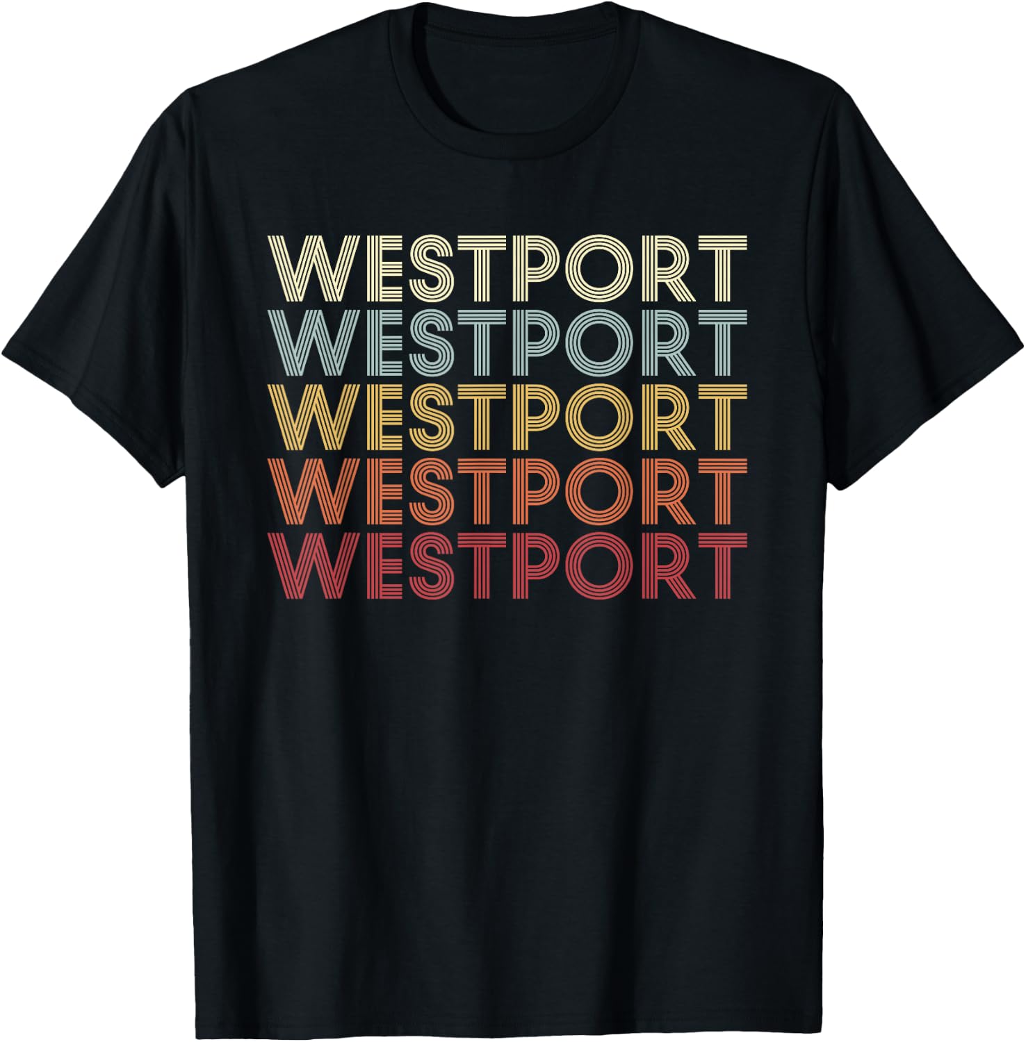 Westport Connecticut Westport CT Retro Vintage Text T-Shirt - T-Shirt | Black