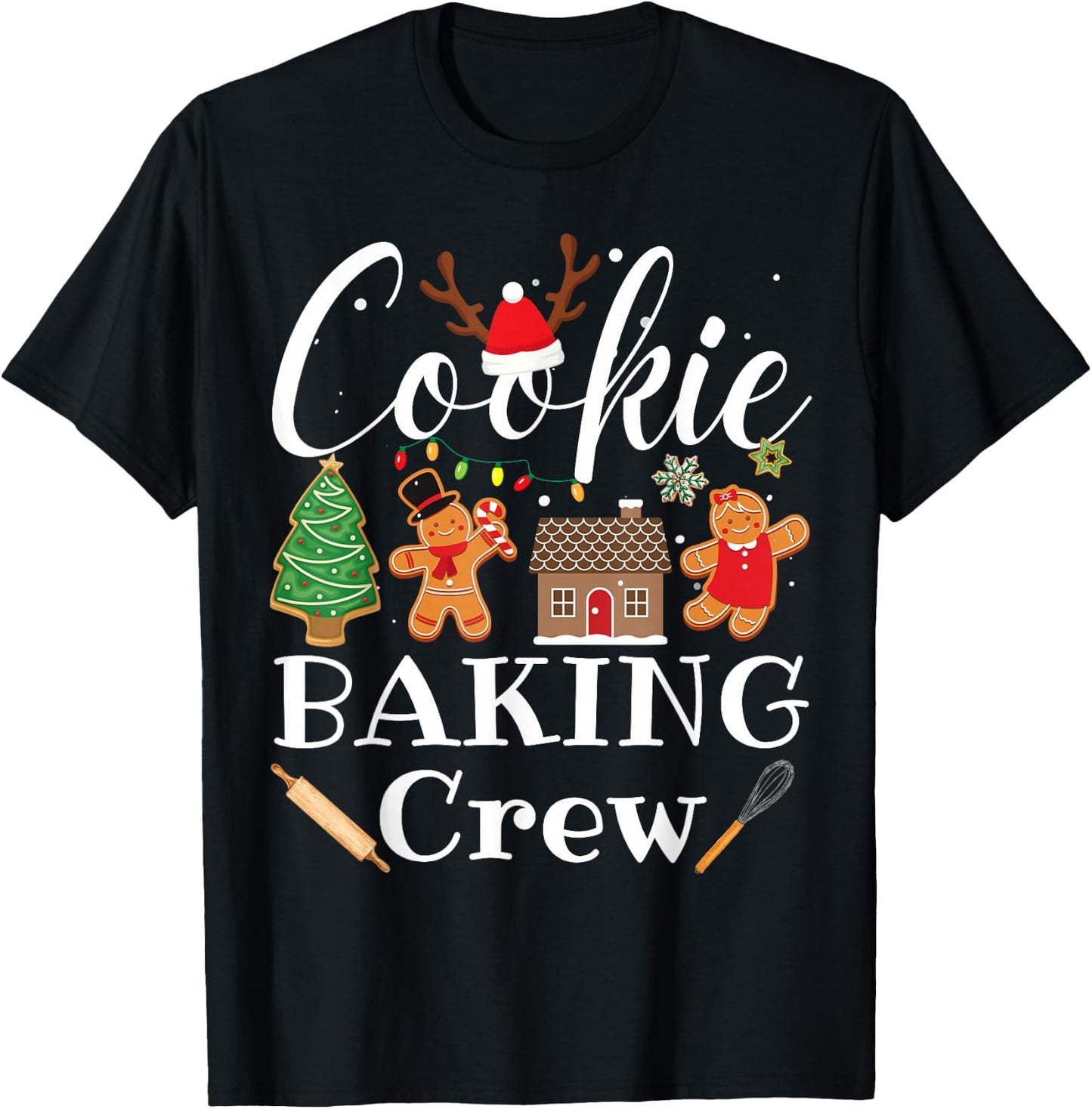 Christmas Cookie Baking Crew Family Baking Team Funny Cookie T-Shirt - T-Shirt | Black