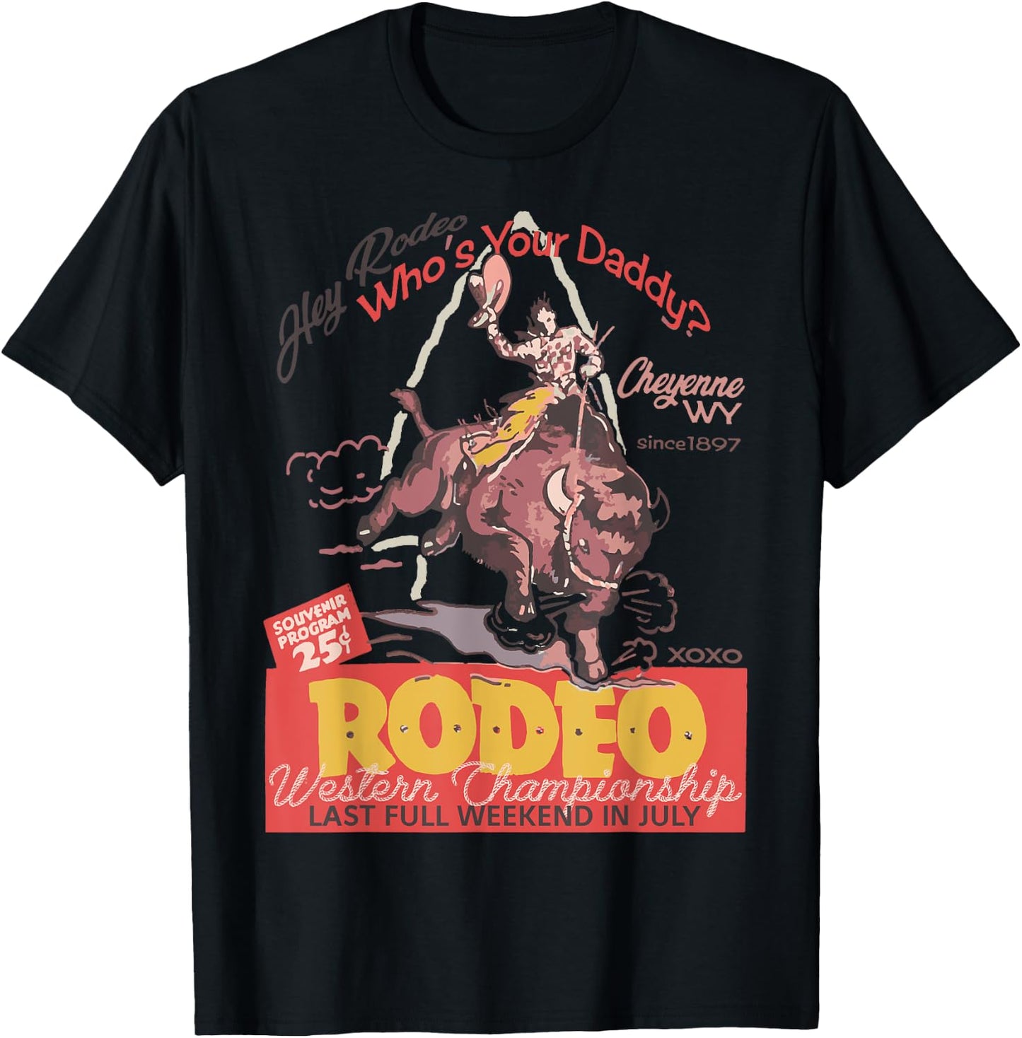Cheyenne Wyoming WY Rodeo Cowboy T-Shirt - T-Shirt | Black