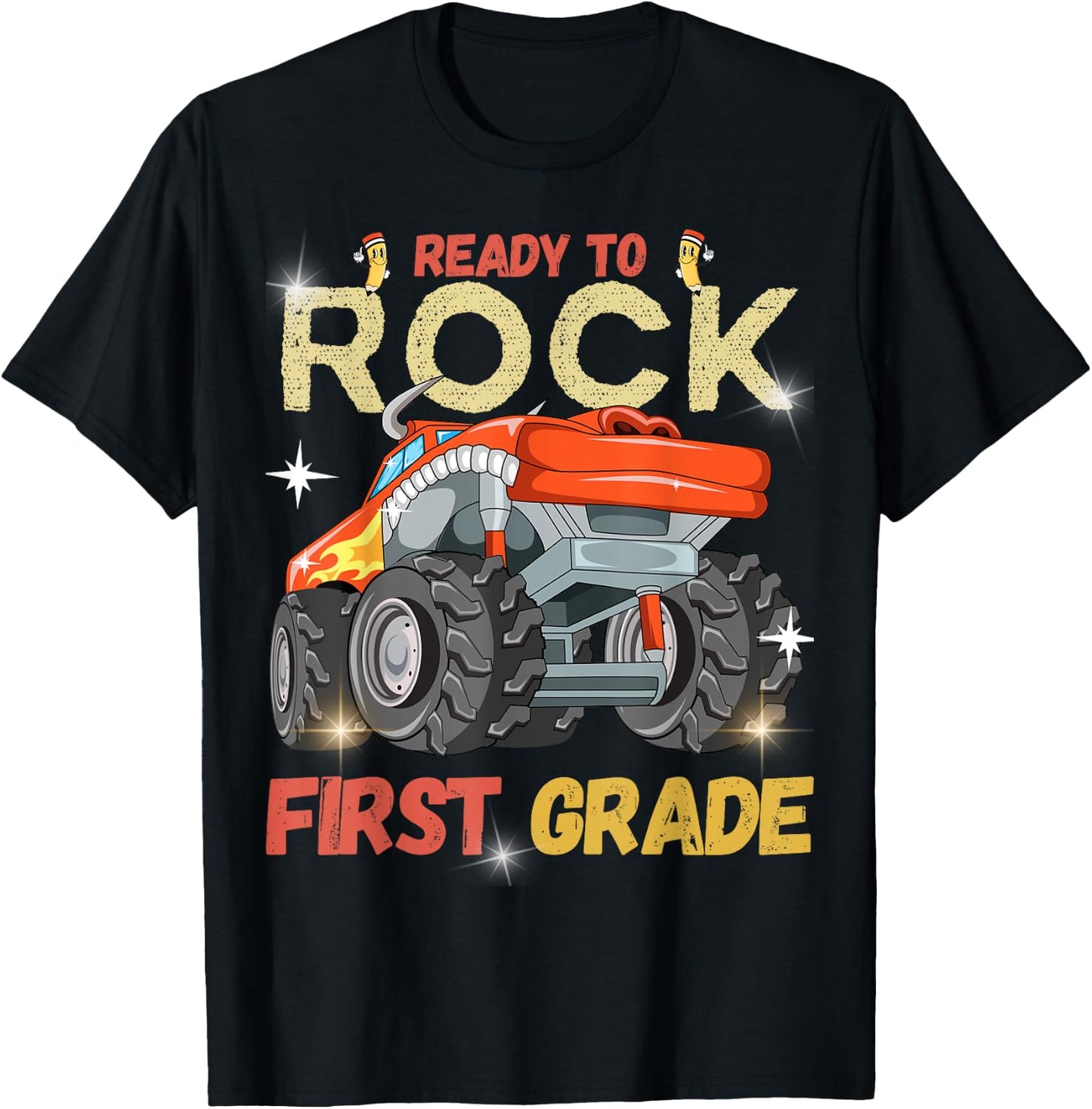 Ready to Rock First Grade First Day of First Grade for Kids T-Shirt - T-Shirt | Black