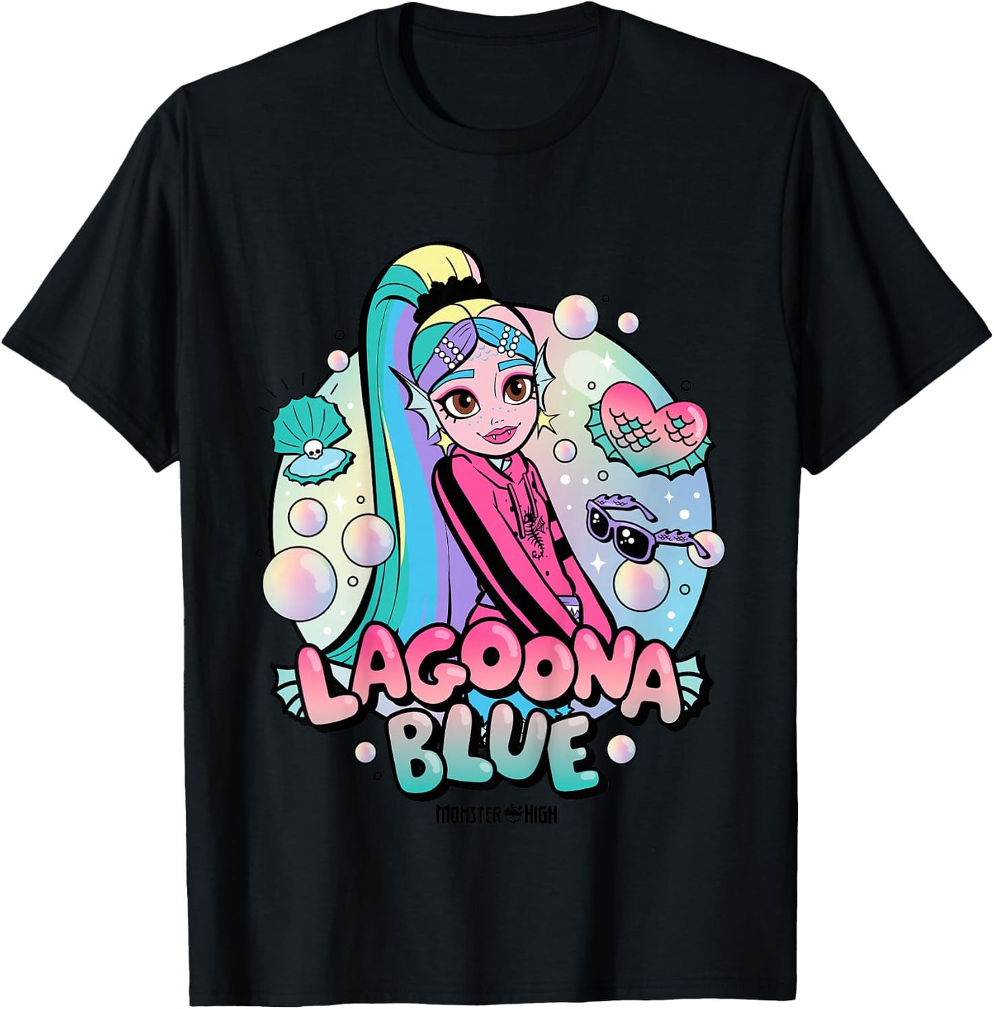 Kids Monster High - Lagoona Blue Bubbles T-Shirt - T-Shirt | Black
