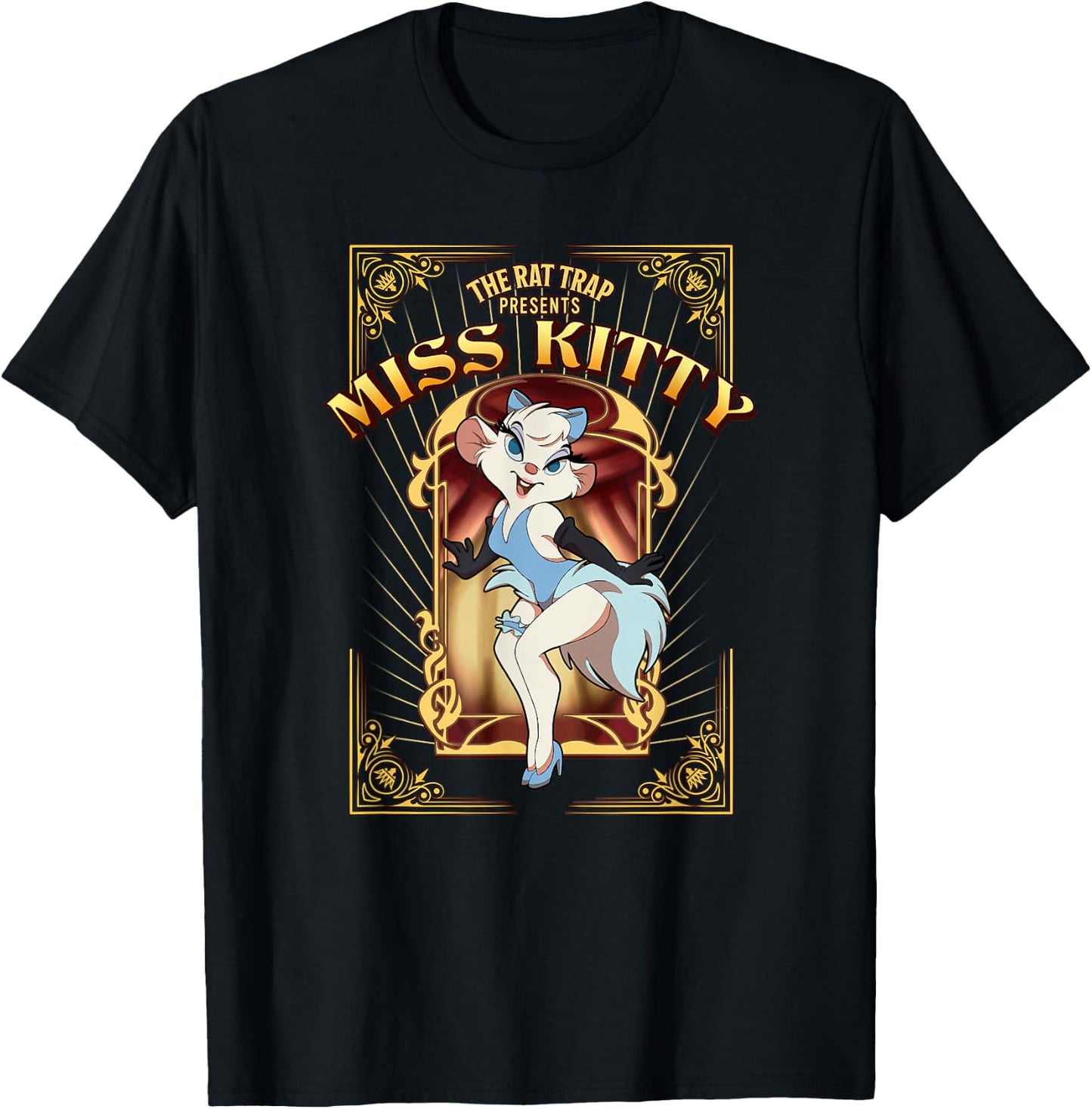 Disney The Great Mouse Detective Miss Kitty Classic Poster T-Shirt - T-Shirt | Black