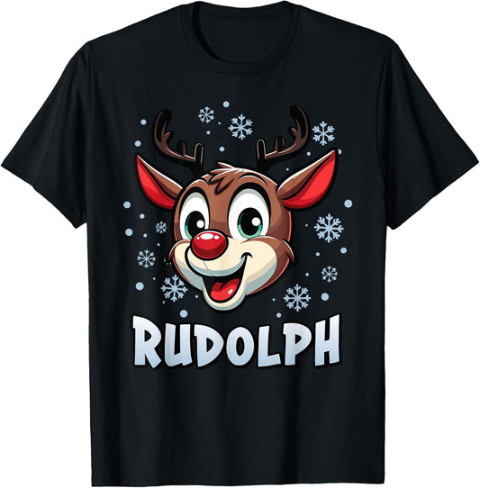 Santa’s Reindeer Rudolph Xmas Group Costume T-Shirt - T-Shirt | Black