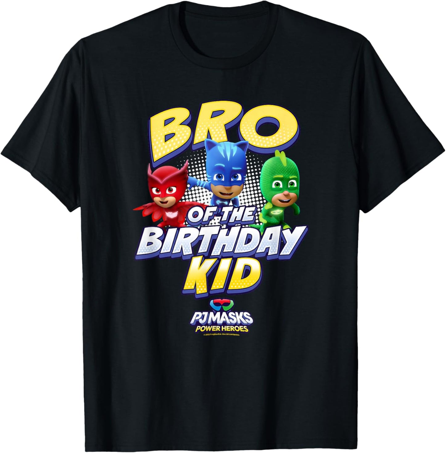 PJ Masks Group Shot Bro of The Birthday Kid Logo T-Shirt - T-Shirt | Black
