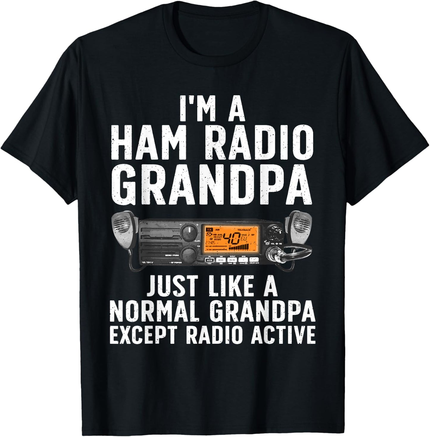 Funny Ham Radio Art For Grandpa Ham Operator Amateur Radio T-Shirt - T-Shirt | Black