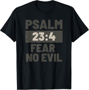 Vintage Psalm 23:4 Fear No Evil Jesus T-Shirt - T-Shirt | Black