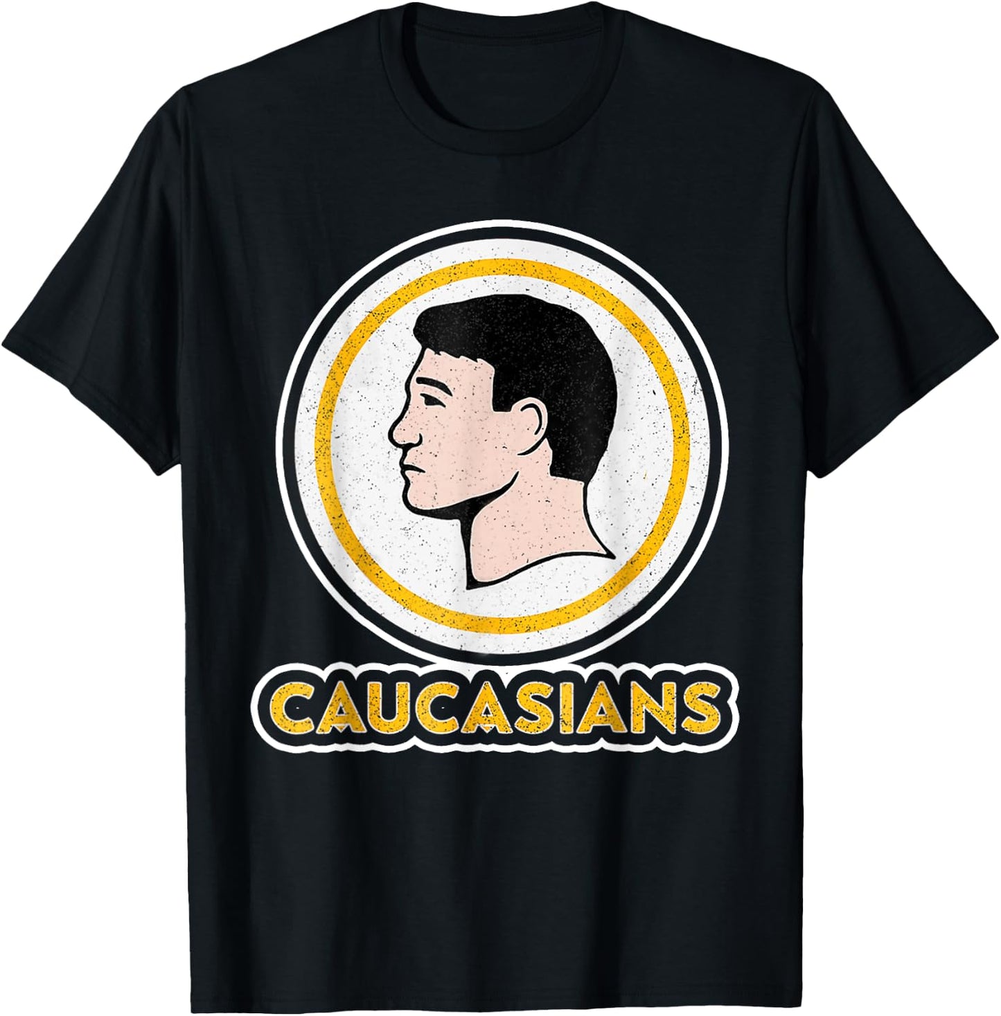 Caucasians Funny Vintage Caucasians Pride T-Shirt - T-Shirt | Black