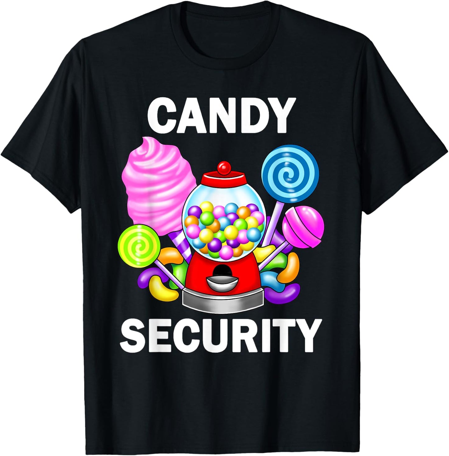 Candy Security Gumball Machine Lollipop Sweets Lover T-Shirt - T-Shirt | Black