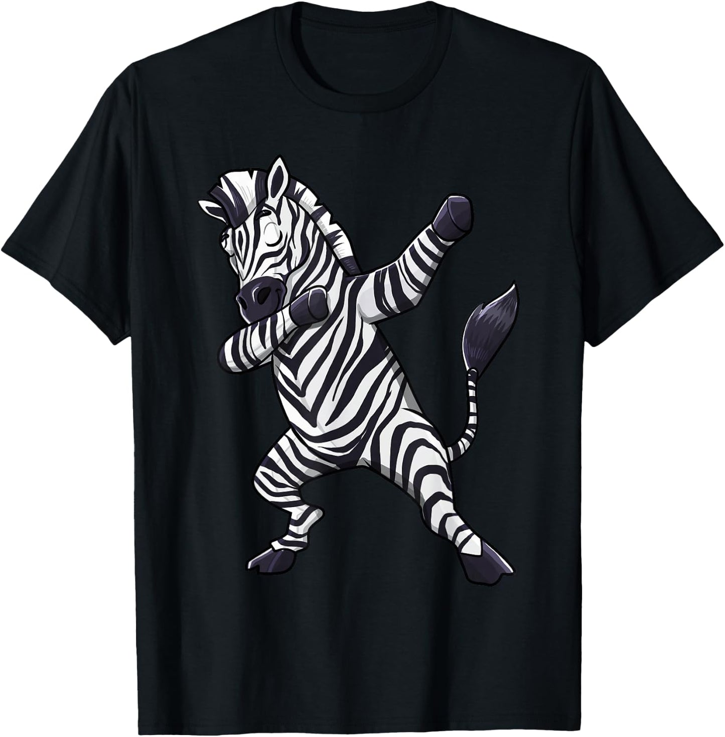 Dabbing Zebra African Zookeeper Animal Lover Men Women Kids T-Shirt - T-Shirt | Black