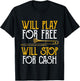 Will Play For Free Will Stop For Cash - Trombone Jazz Music T-Shirt - T-Shirt | Black