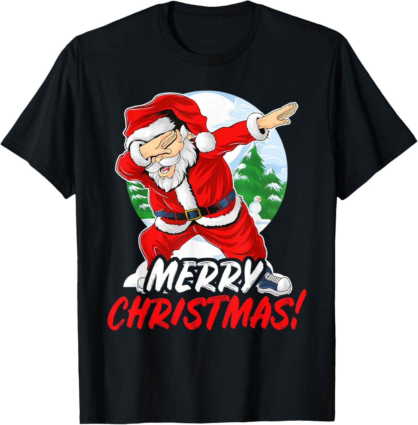 Unicorn Santa Claus Dab Christmas T-Shirt - T-Shirt | Black
