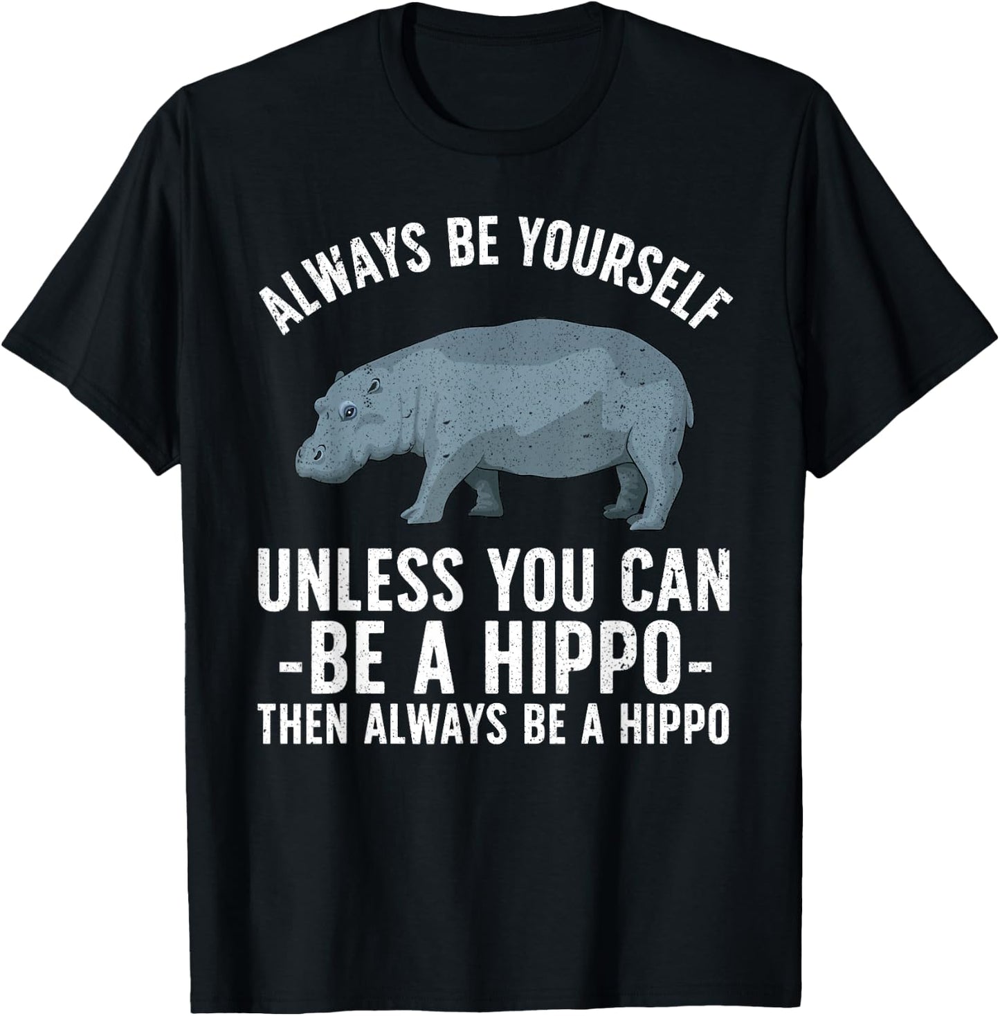 Funny Hippo Design Women Toddlers Hippopotamus Lover T-Shirt - T-Shirt | Black