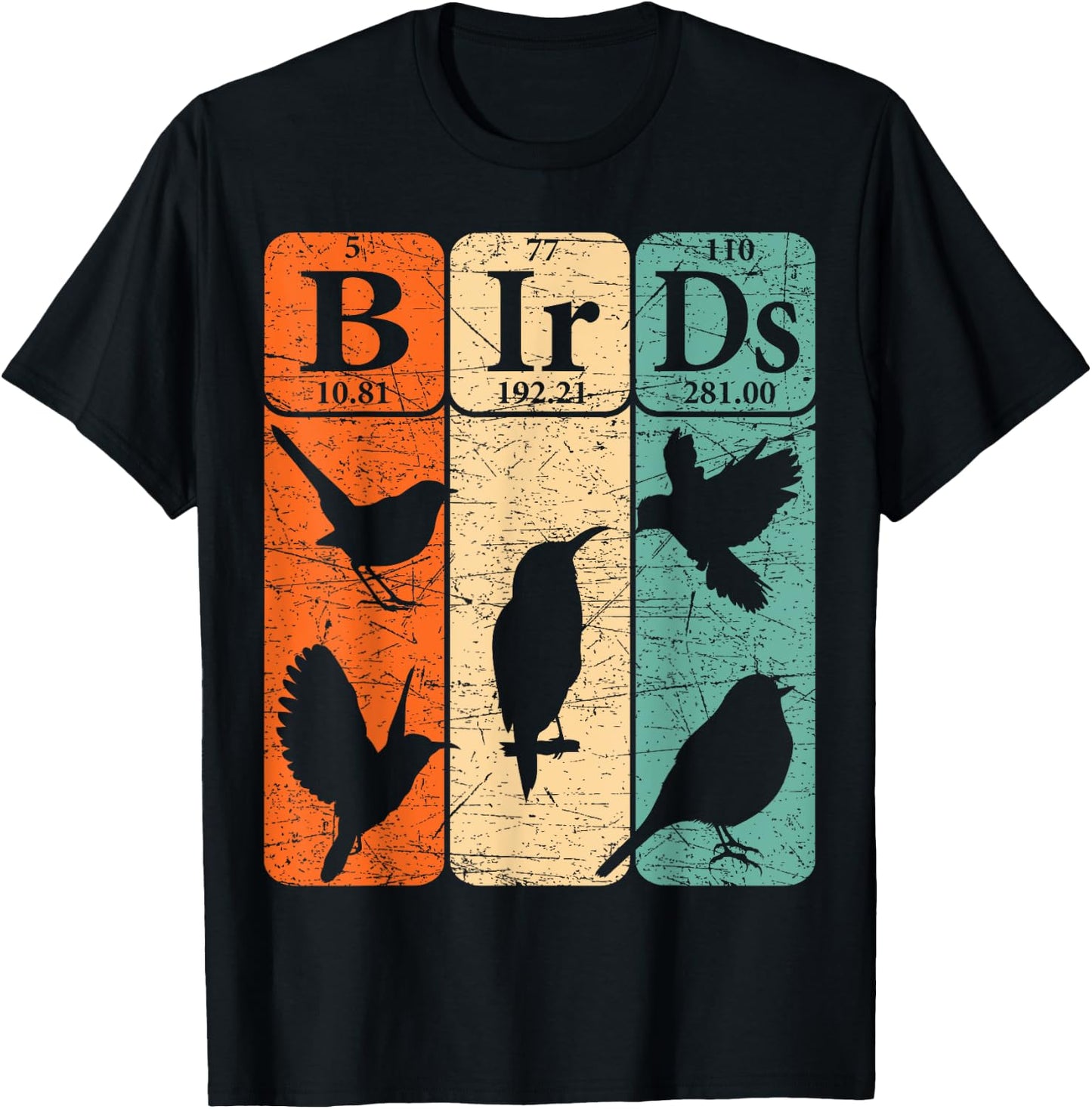 Birds Periodic Table Elements Birdwatching Ornithology T-Shirt - T-Shirt | Black