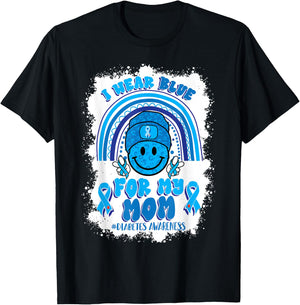 I Wear Blue For My Mom Support Diabetes Awareness T-Shirt - T-Shirt | Black