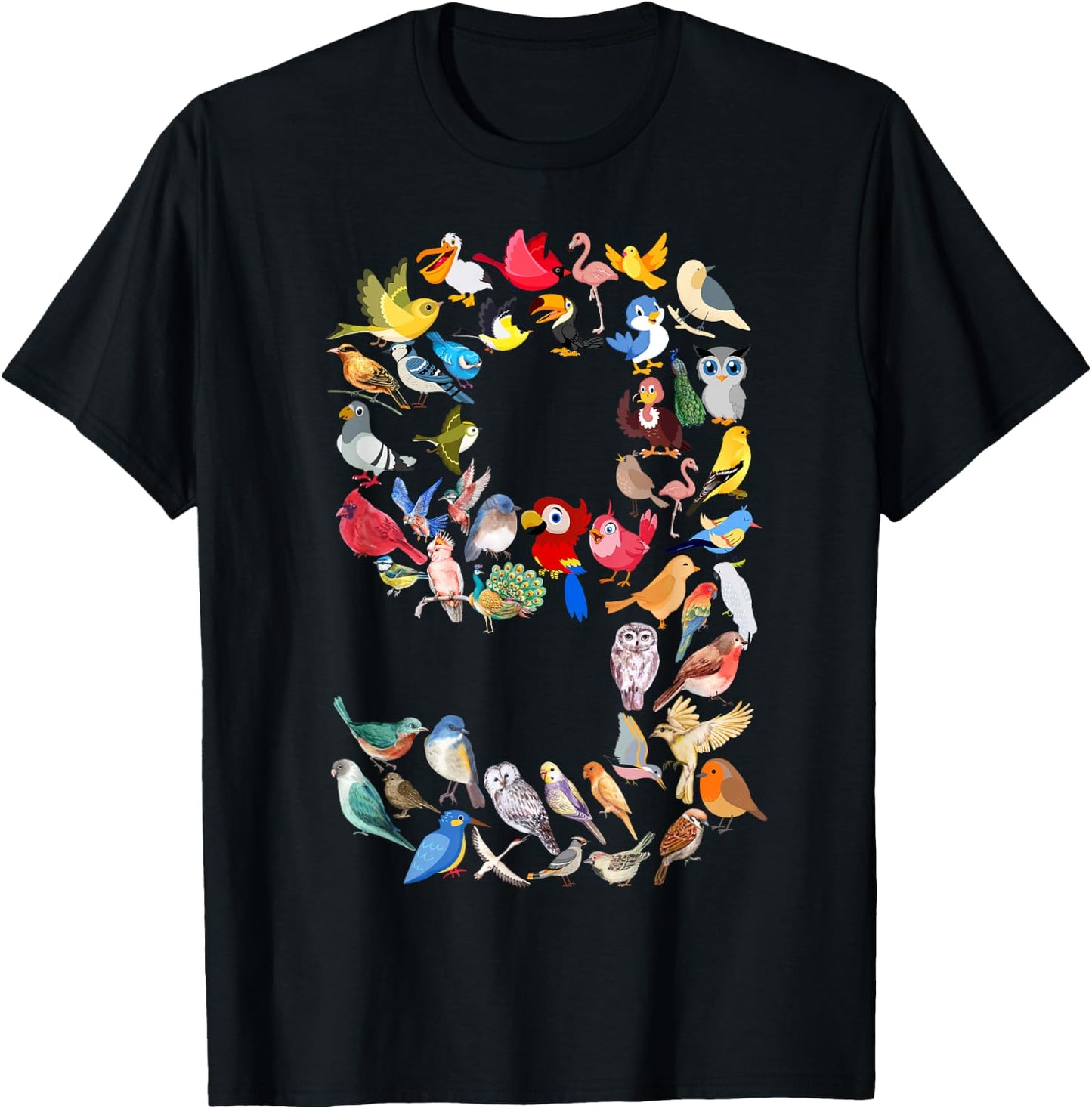 Kids 9th Birthday Birds Themed 9 Year Old Boys Bird Lover T-Shirt - T-Shirt | Black