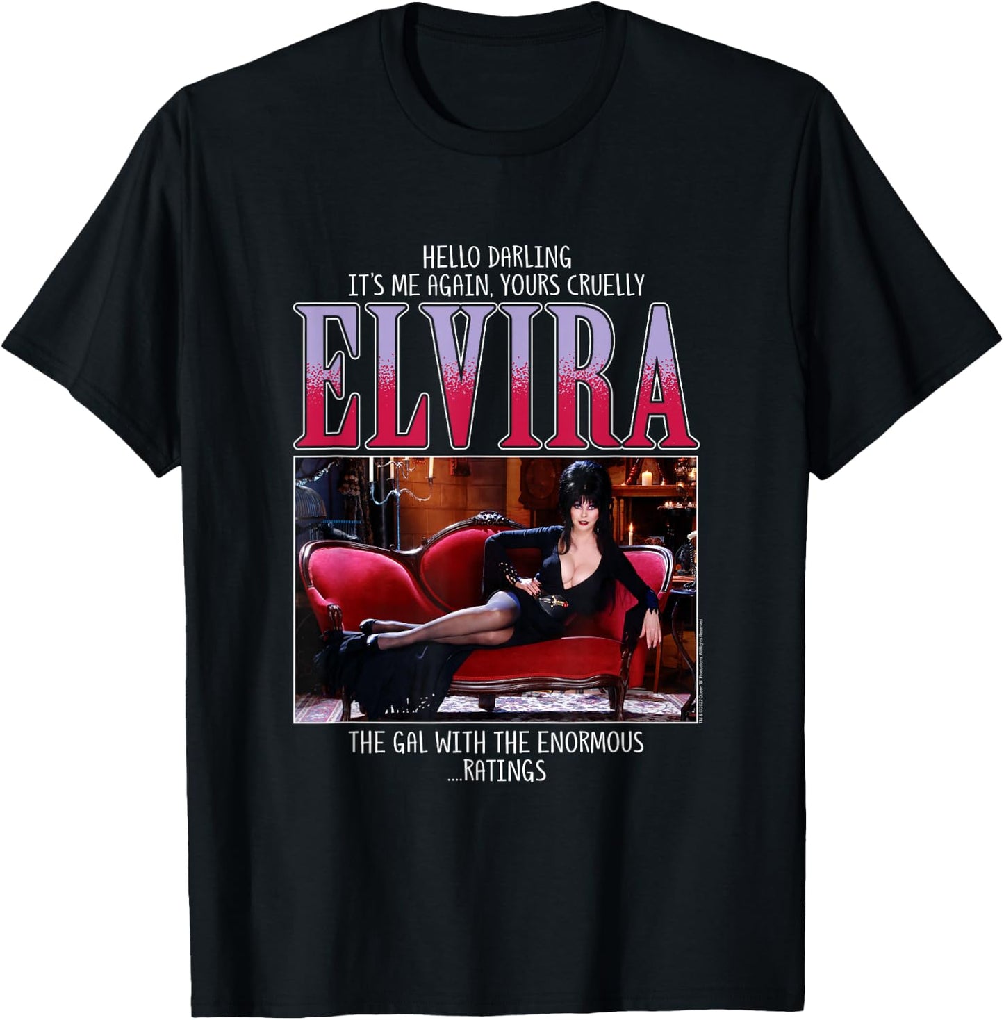 Elvira, Mistress of The Dark Enormous Ratings Horror TV Host T-Shirt - T-Shirt | Black