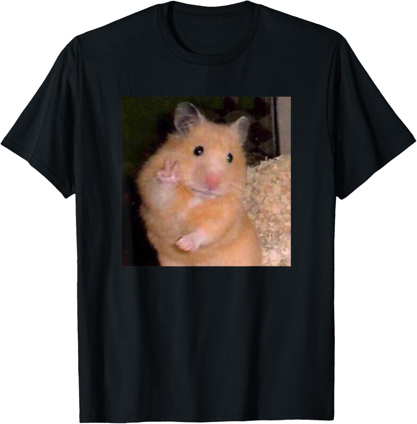 Hamster Meme Peace Sign Funny Pet Owner Trendy T-Shirt - T-Shirt | Black