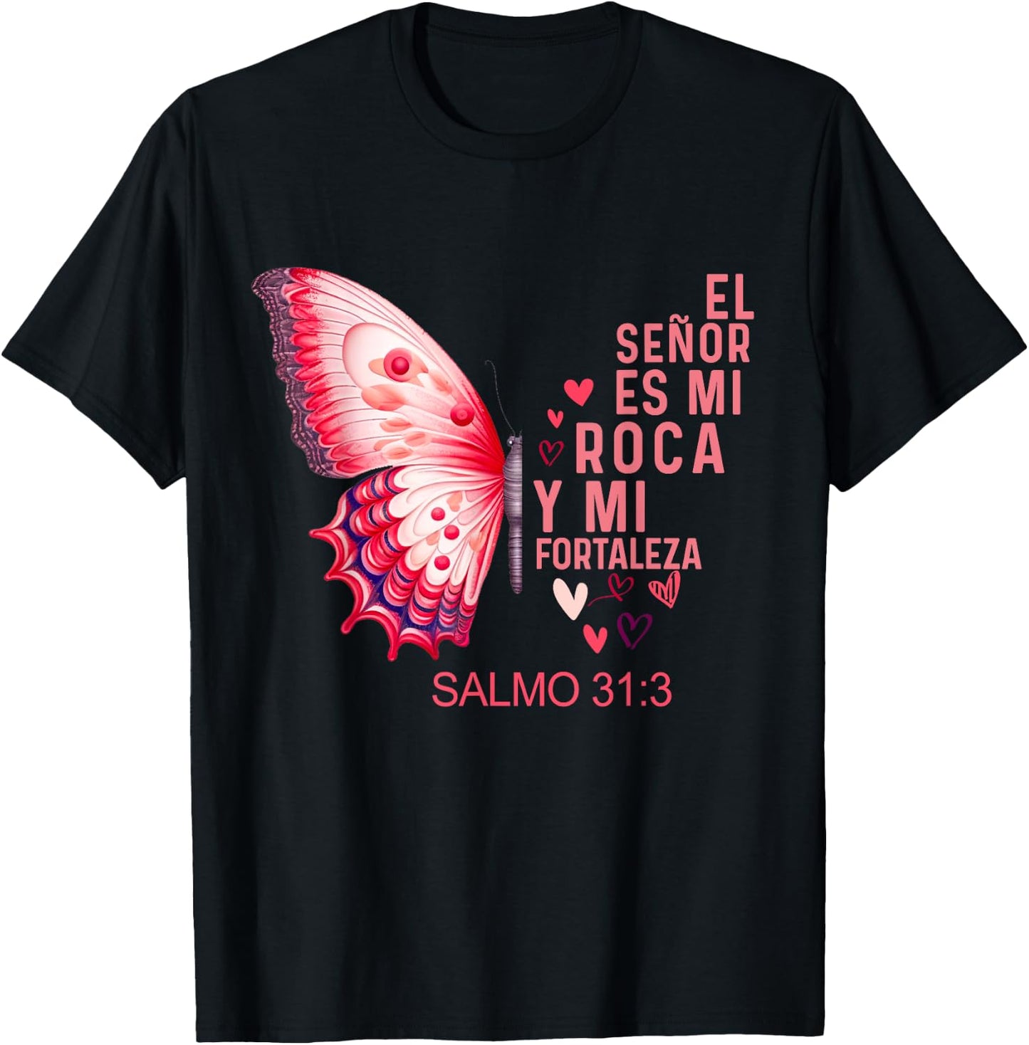 Camiseta cristiana Para Mujer Y Mujer en espanol Salmo 31 T-Shirt - T-Shirt | Black
