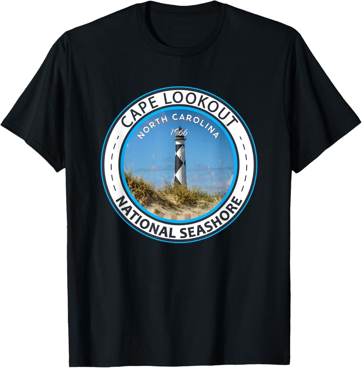 Cape Lookout National Seashore North Carolina Vintage T-Shirt - T-Shirt | Black