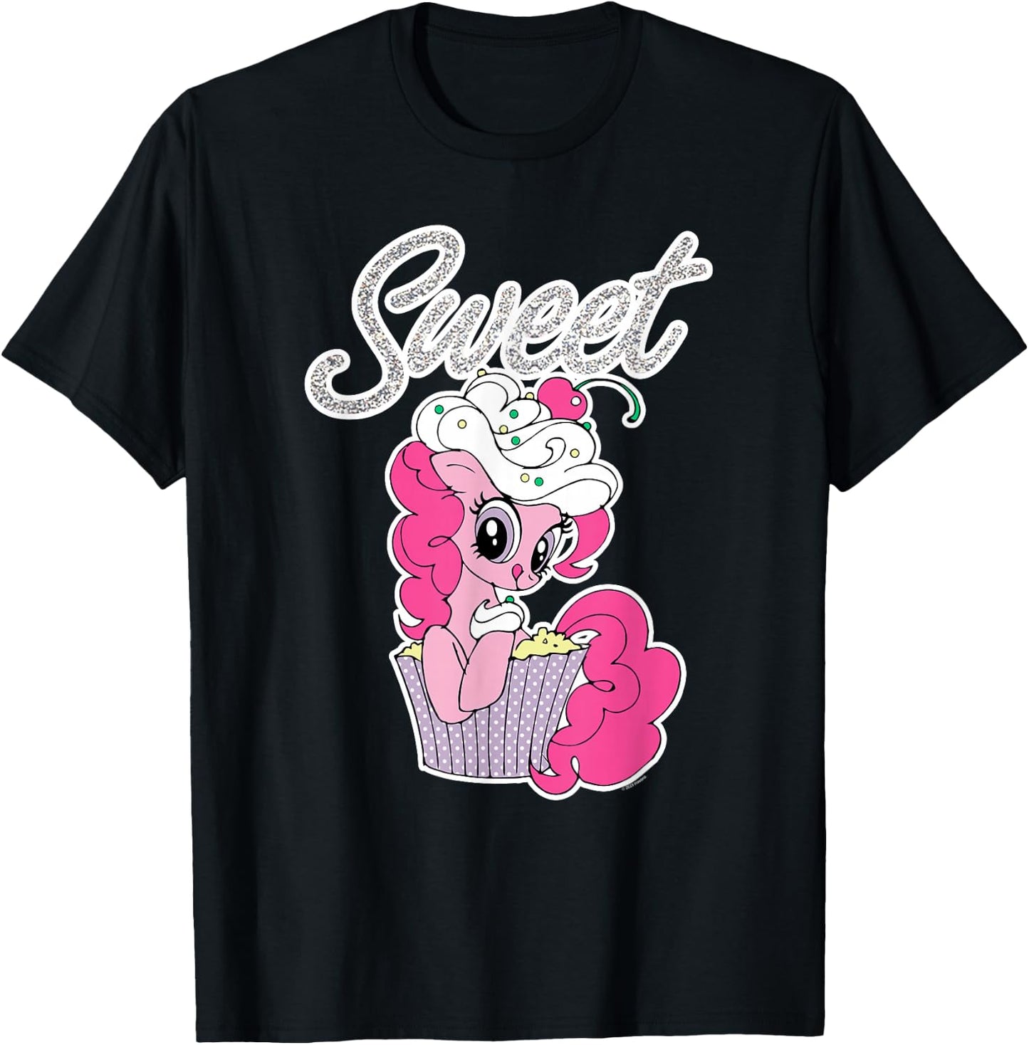 My Little Pony: Friendship is Magic Pinkie Pie Cupcake Logo T-Shirt - T-Shirt | Black