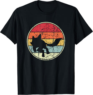 Fox Sunset, Fox Silhouette T-Shirt - T-Shirt | Black
