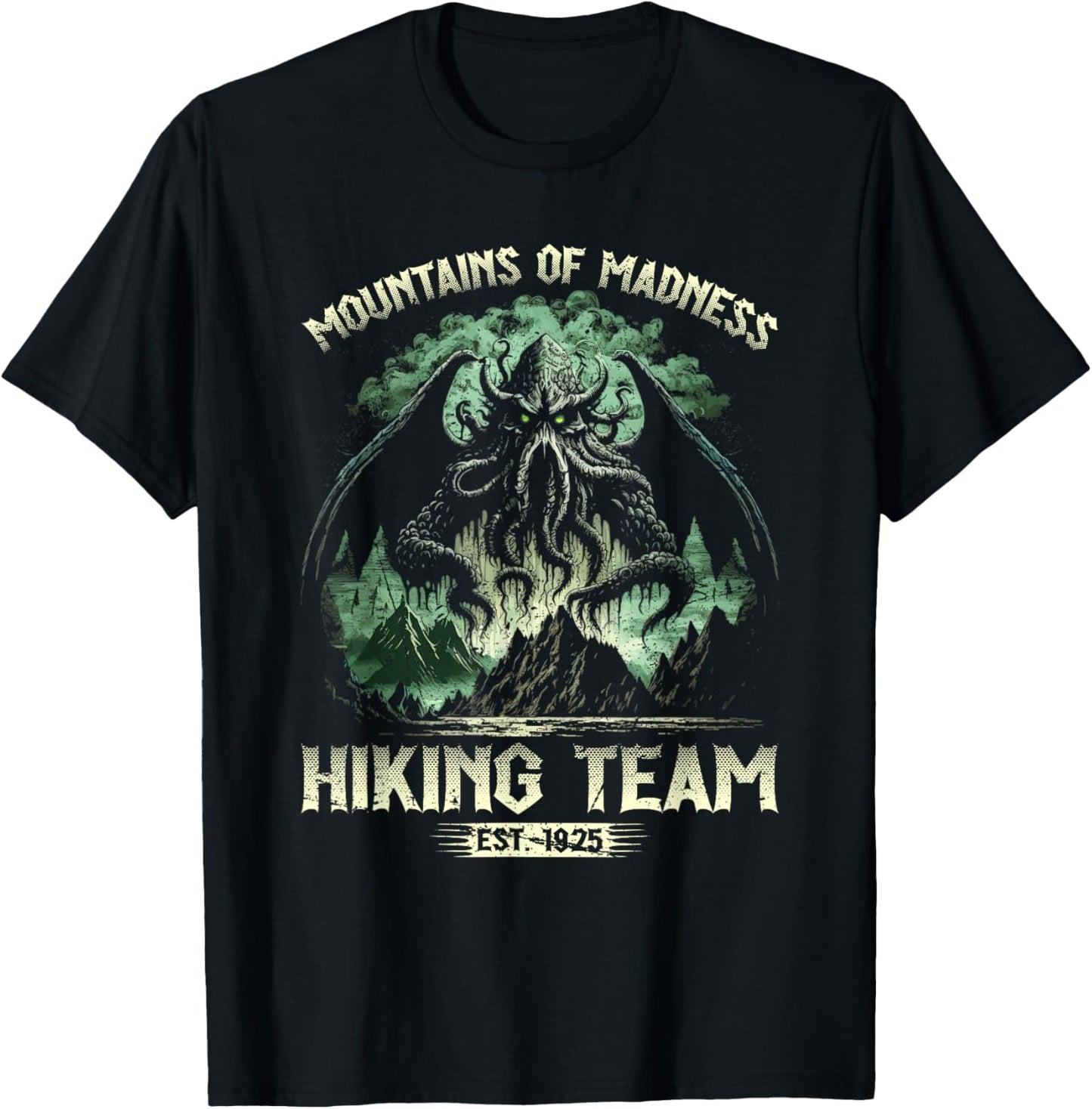 Cthulhu Mountains Of Madness Hiking Team, Cosmic Horror T-Shirt - T-Shirt | Black