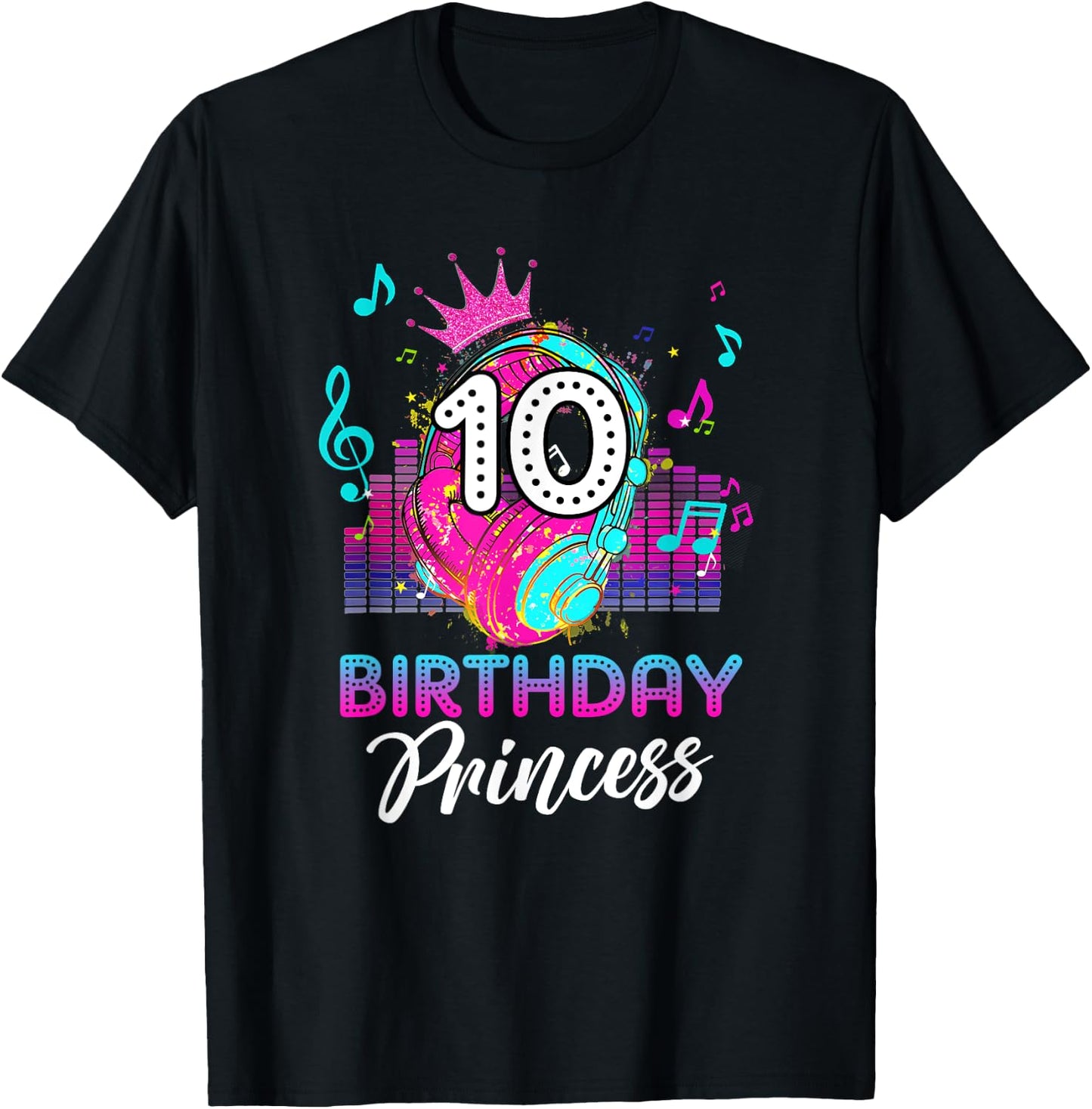 Musical Theme 10th Birthday Shirt Girls Princess Born 2013 T-Shirt - T-Shirt | Black