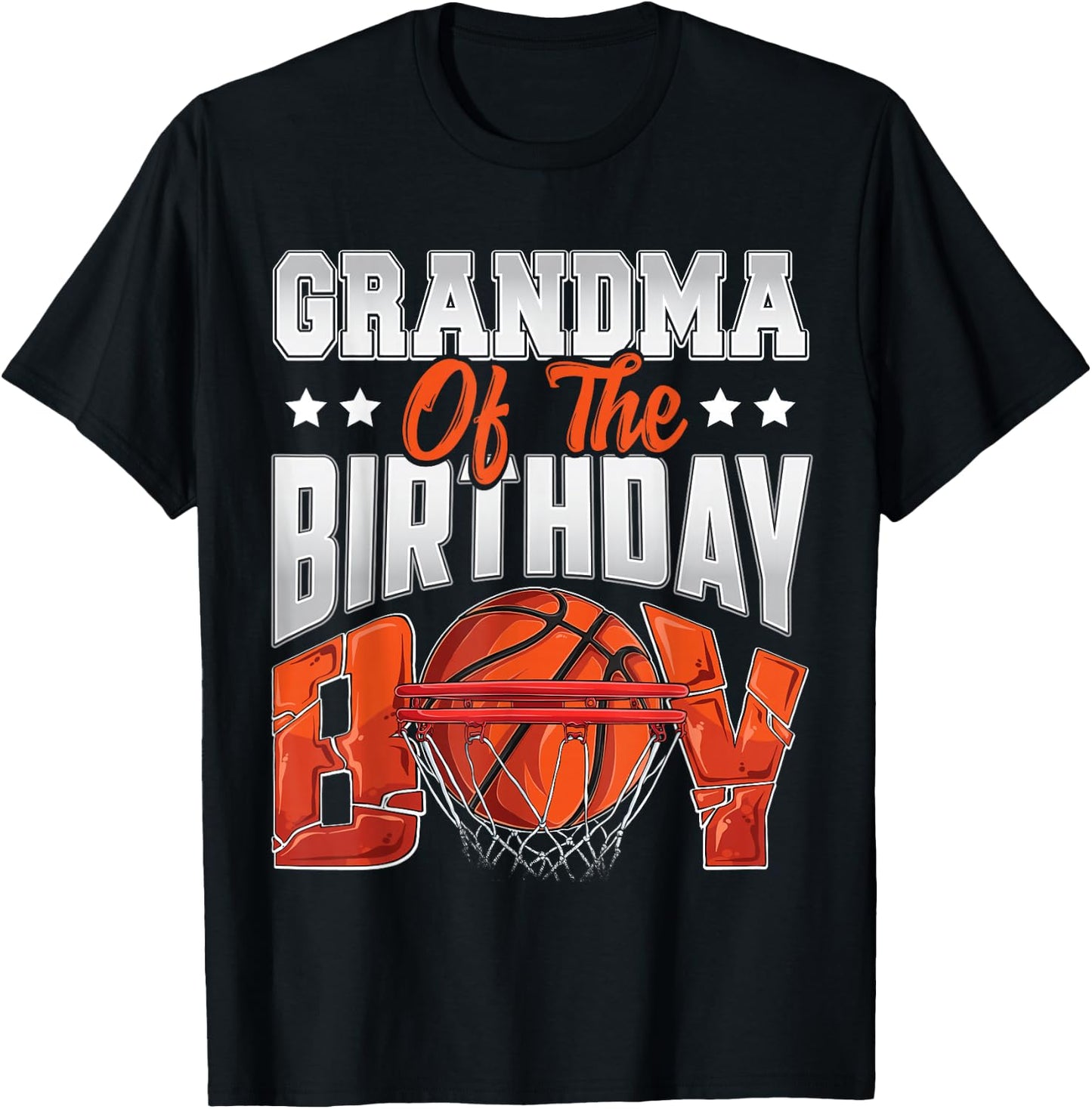 Grandma Basketball Birthday Boy Family Baller b-Day Party T-Shirt - T-Shirt | Black