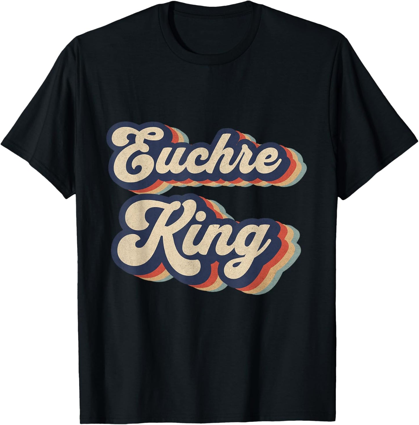 Euchre King Vintage Design Funny Euchre Card Game T-Shirt - T-Shirt | Black