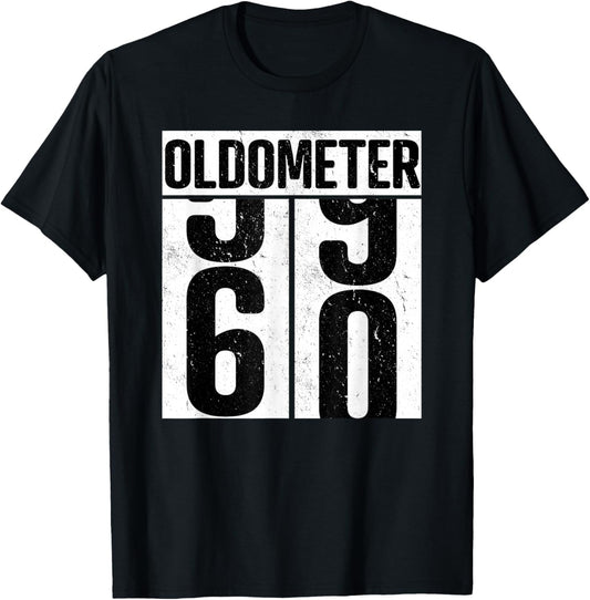 Oldometer 60 - 60th Birthday Oldometer T-Shirt - T-Shirt | Black