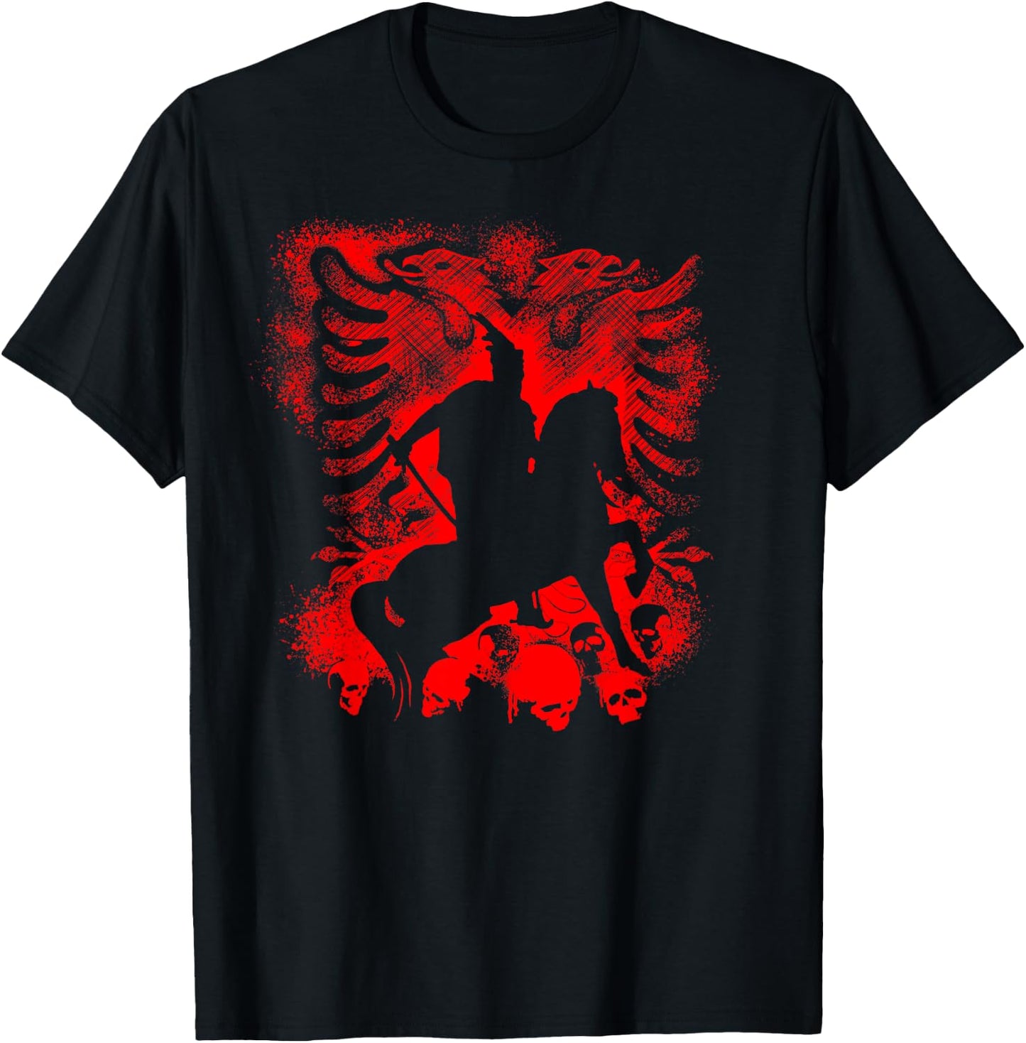 Skanderbeg Albania and Kosovo flag for proud Albanians T-Shirt - T-Shirt | Black