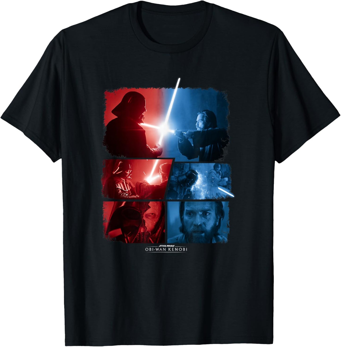 Star Wars: Obi-Wan Kenobi VS Darth Vader Lightsaber Battle T-Shirt - T-Shirt | Black