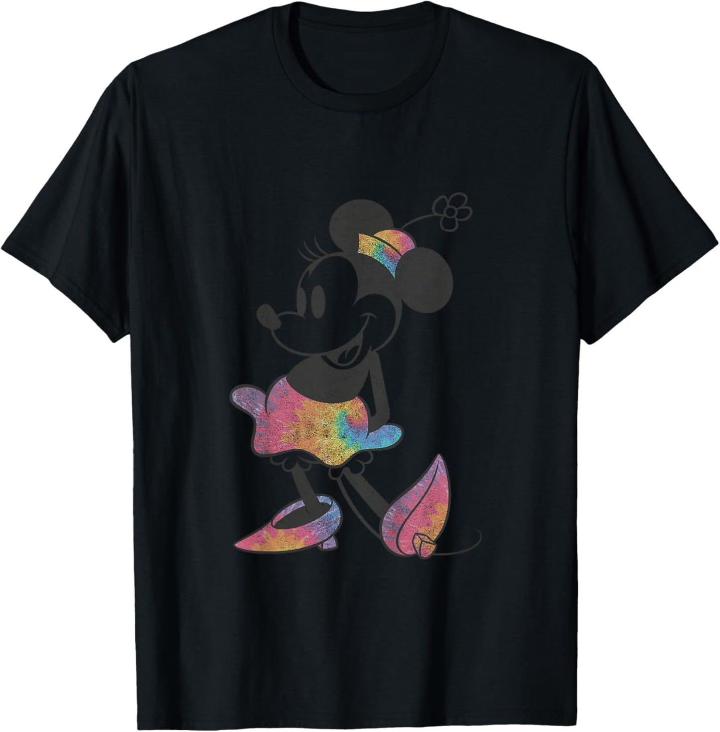 Kids Disney Mickey And Friends Classic Minnie Mouse Color Tie Dye T-Shirt - T-Shirt | Black