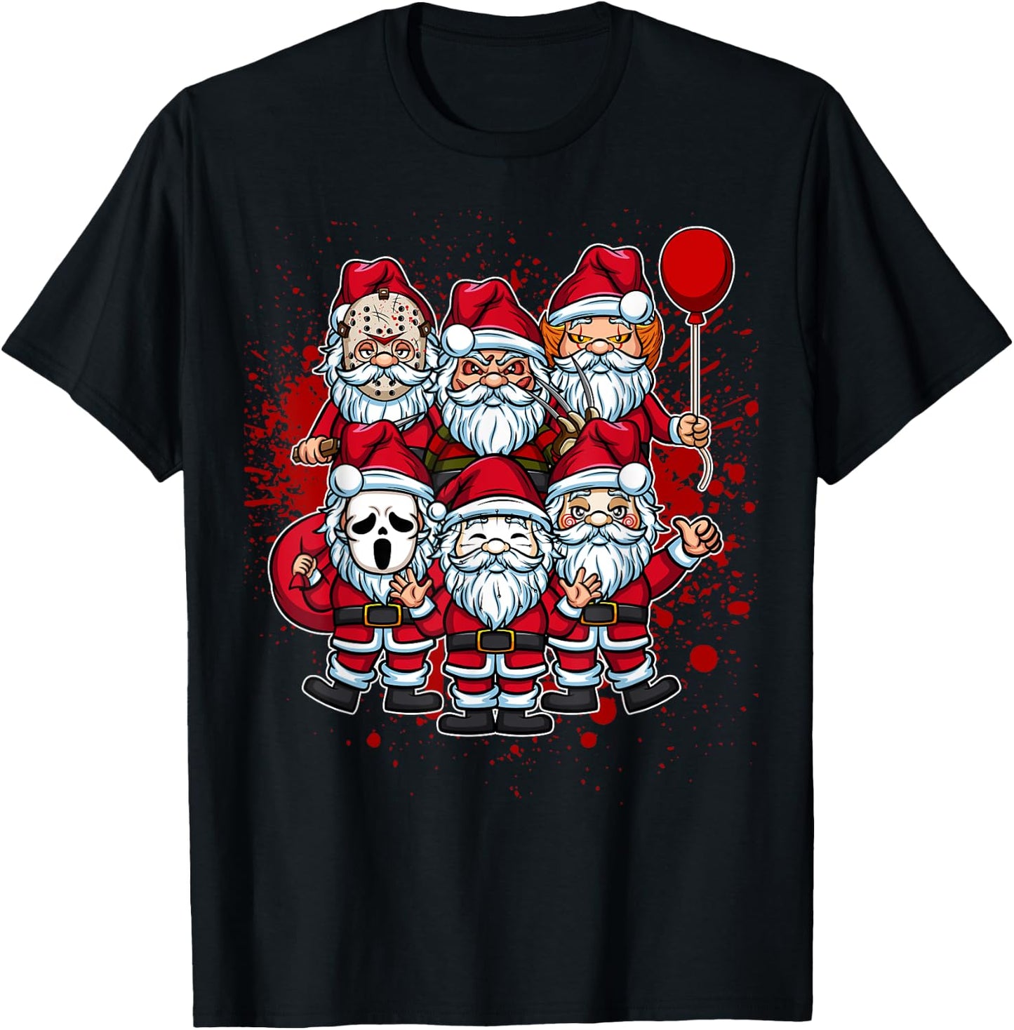 My Little Horror Crew - Christmas Horror Movie Santa Claus T-Shirt - T-Shirt | Black