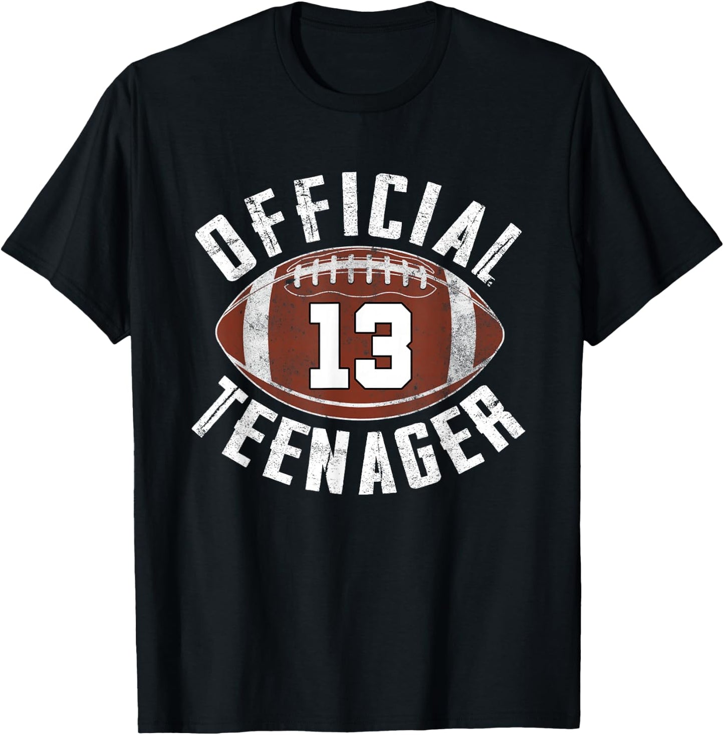 Official Teenager 13 Year Old Football Player 13th Birthday T-Shirt - T-Shirt | Black