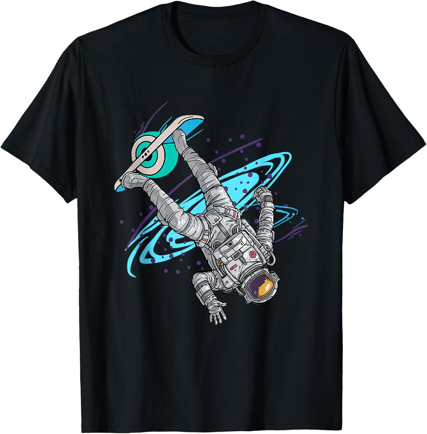 one Wheel Funny Astronaut Onewheel Float Life Skateboard T-Shirt - T-Shirt | Black