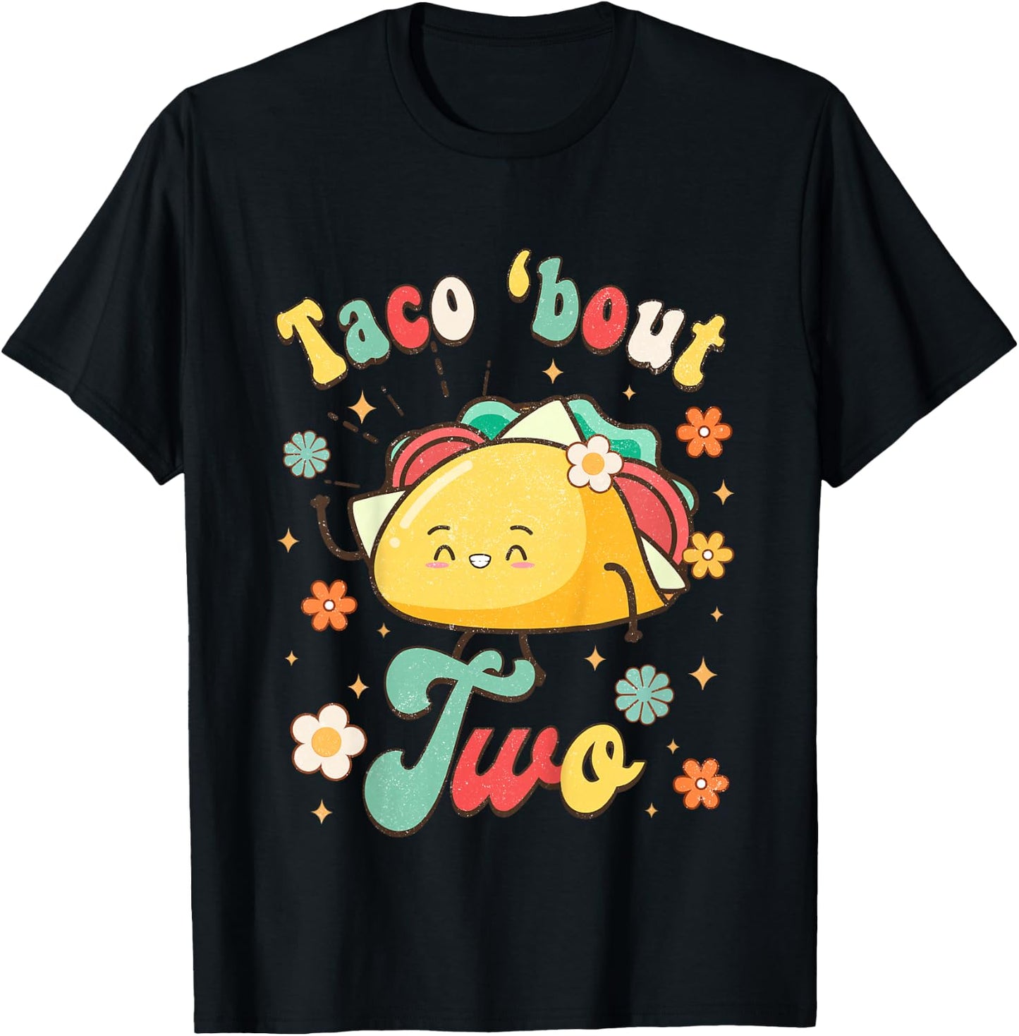 Taco 'Bout Two Mexican Baby Second Birthday 2nd Bday Fiesta T-Shirt - T-Shirt | Black