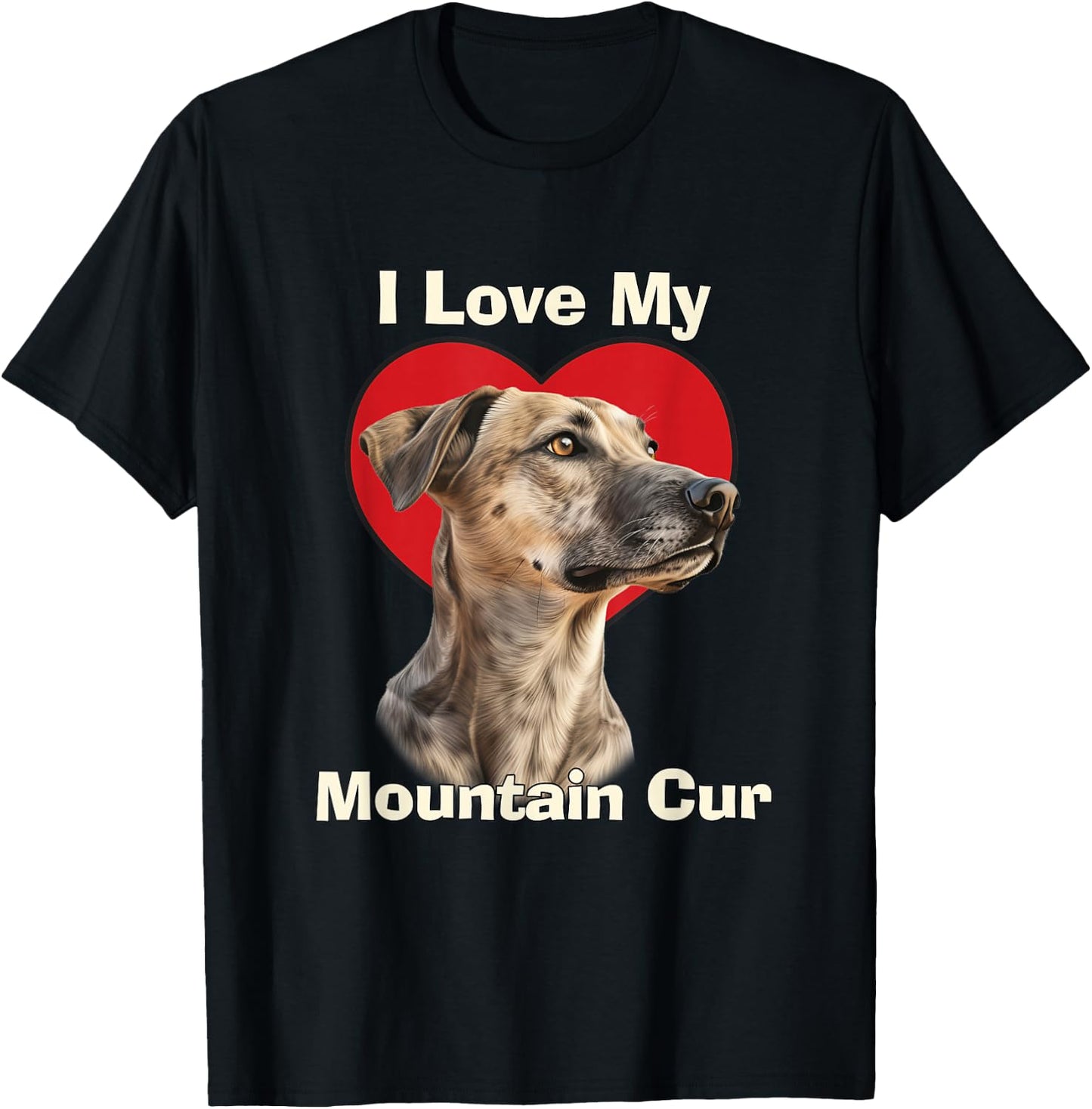 I Love My Mountain Cur Puppy Dog Women Kids T-Shirt - T-Shirt | Black