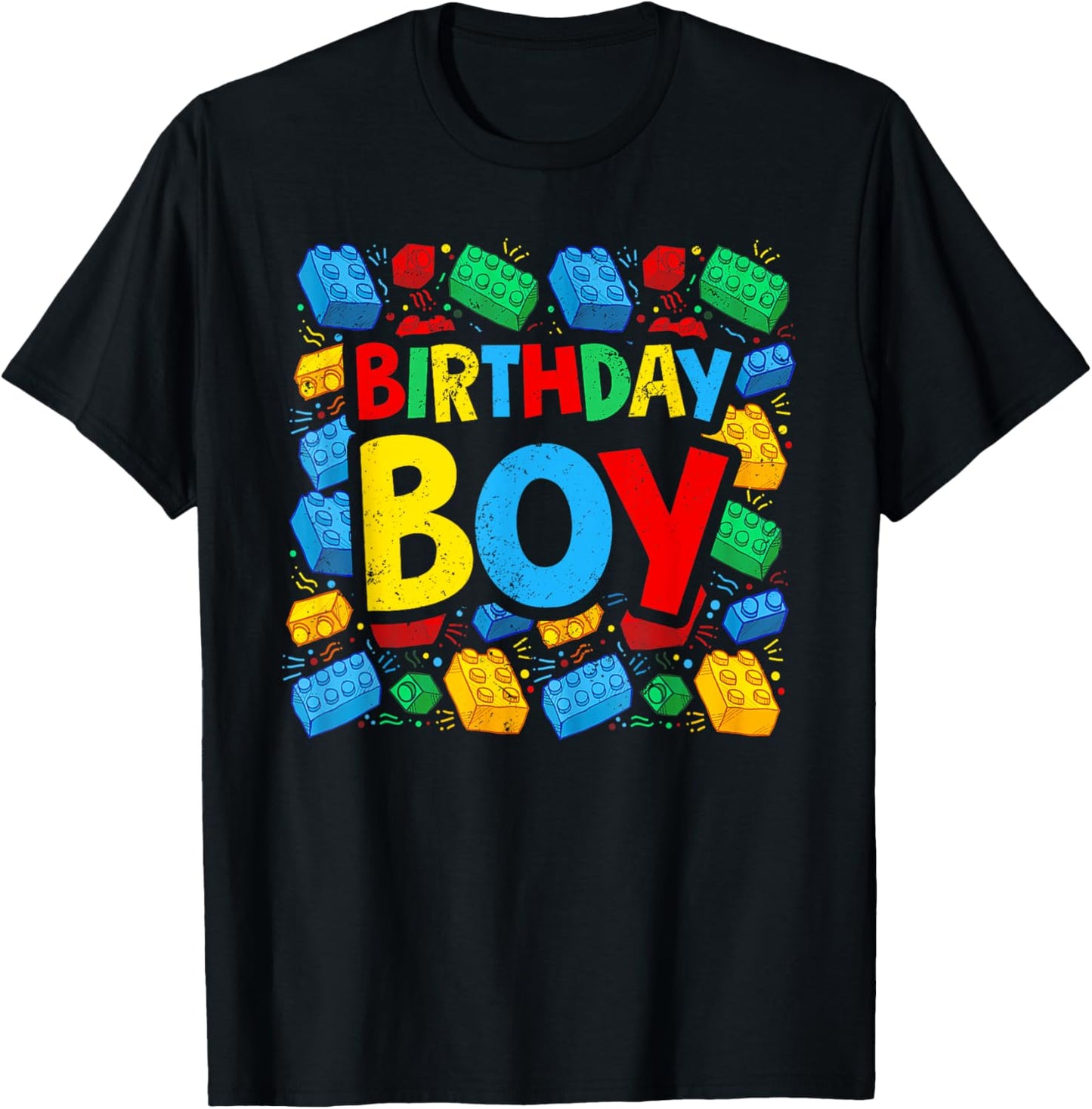 Birthday Boy Brick Builder Funny Blocks Master Builder T-Shirt - T-Shirt | Black