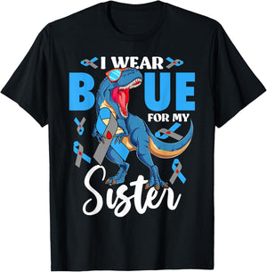 I Wear Blue For My Sister Type 1 Diabetes Awareness T-Shirt - T-Shirt | Black