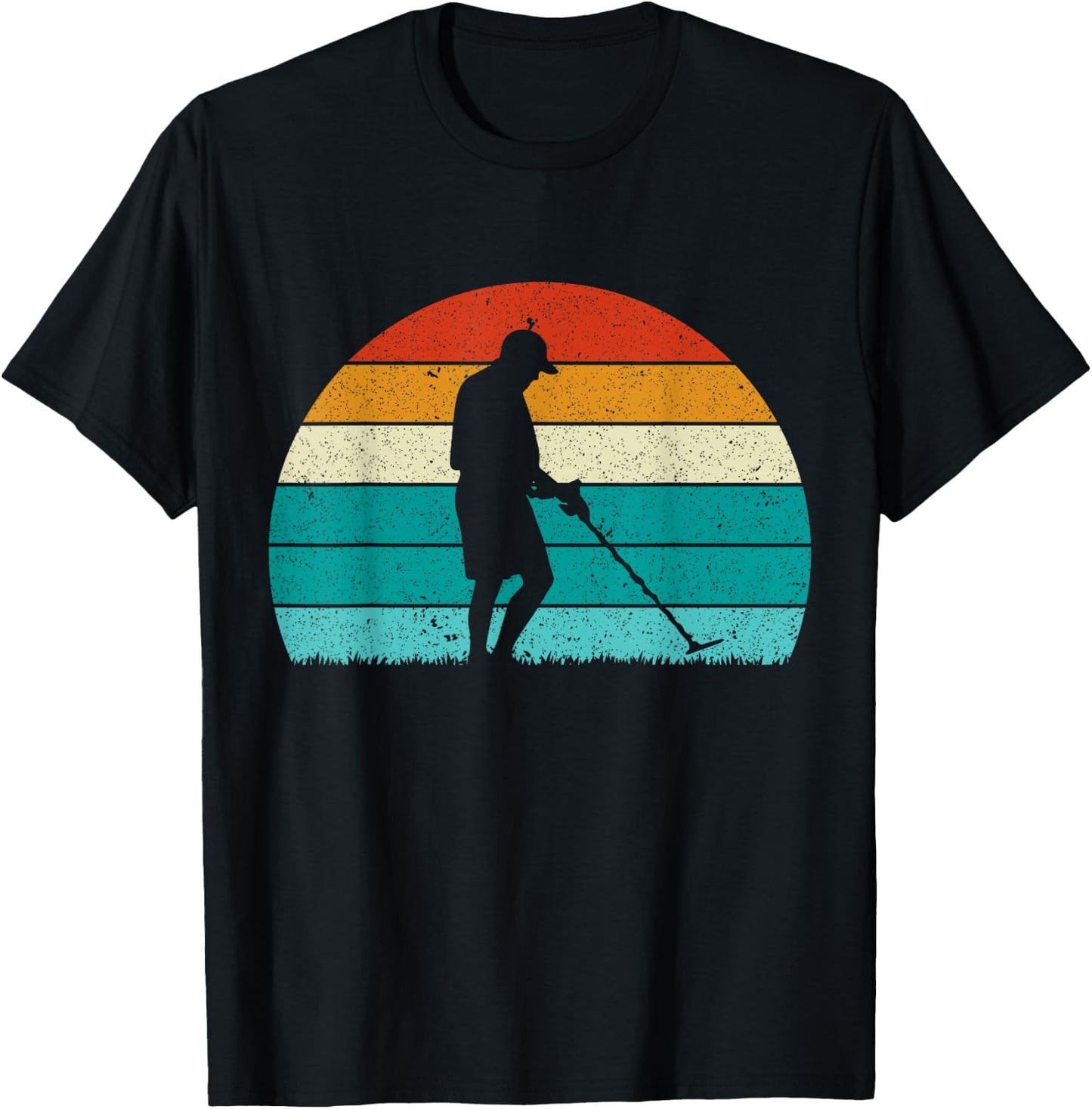Metal Detecting Sunset T-Shirt - T-Shirt | Black