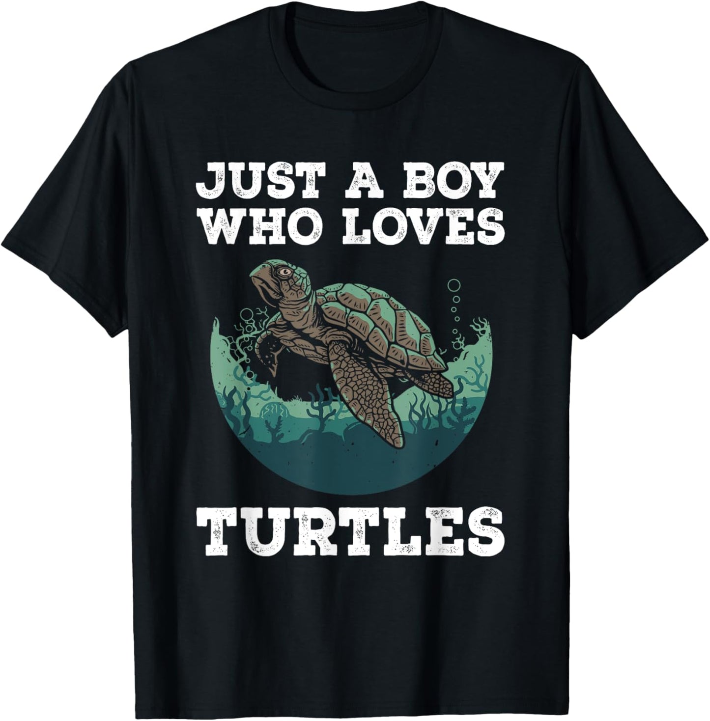 Funny Sea Turtles Design For Boys Kids Men Tortoise Lover T-Shirt - T-Shirt | Black
