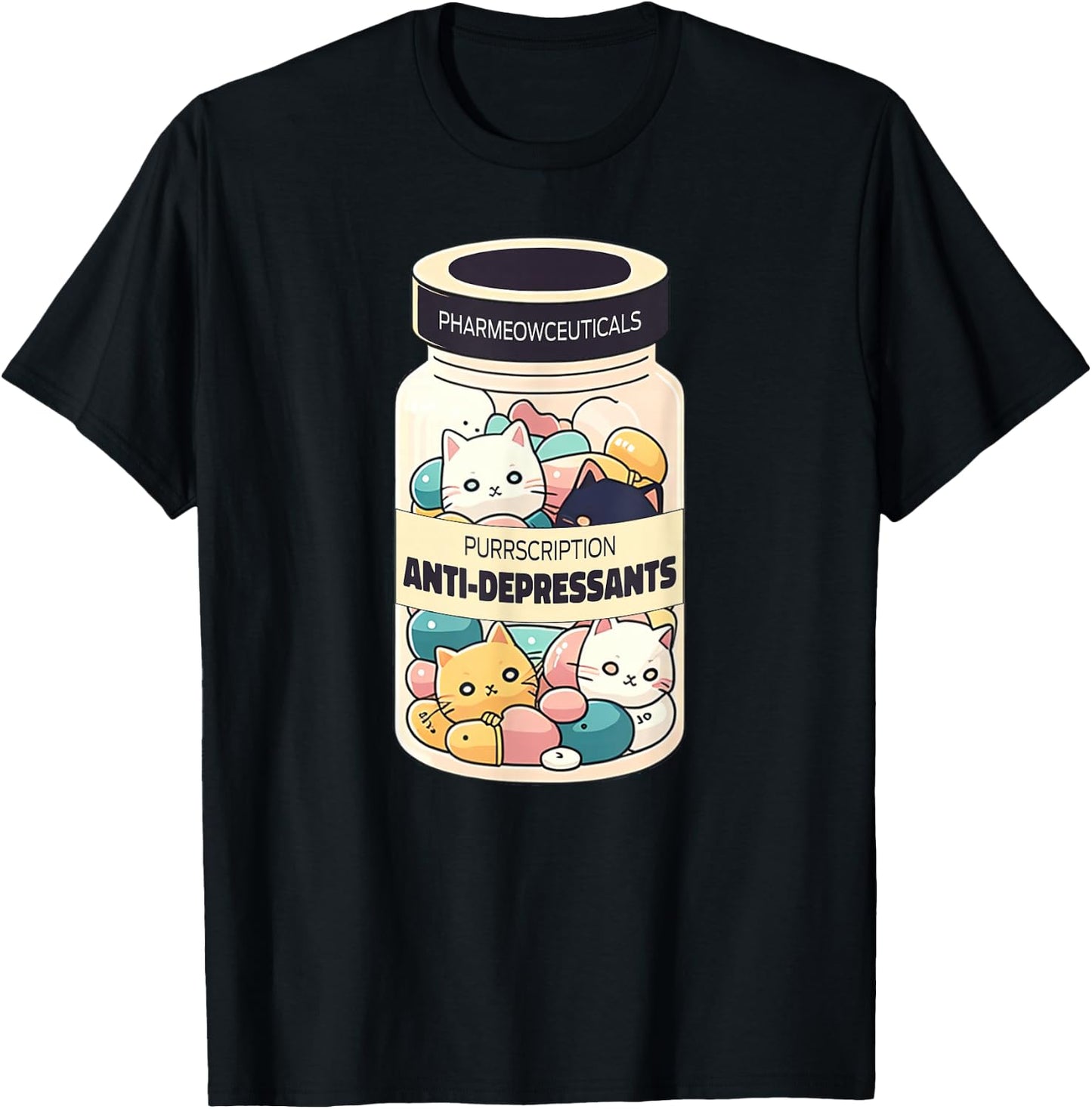 Cat Antidepressant Funny Trendy Cat Lover Owner Women T-Shirt - T-Shirt | Black